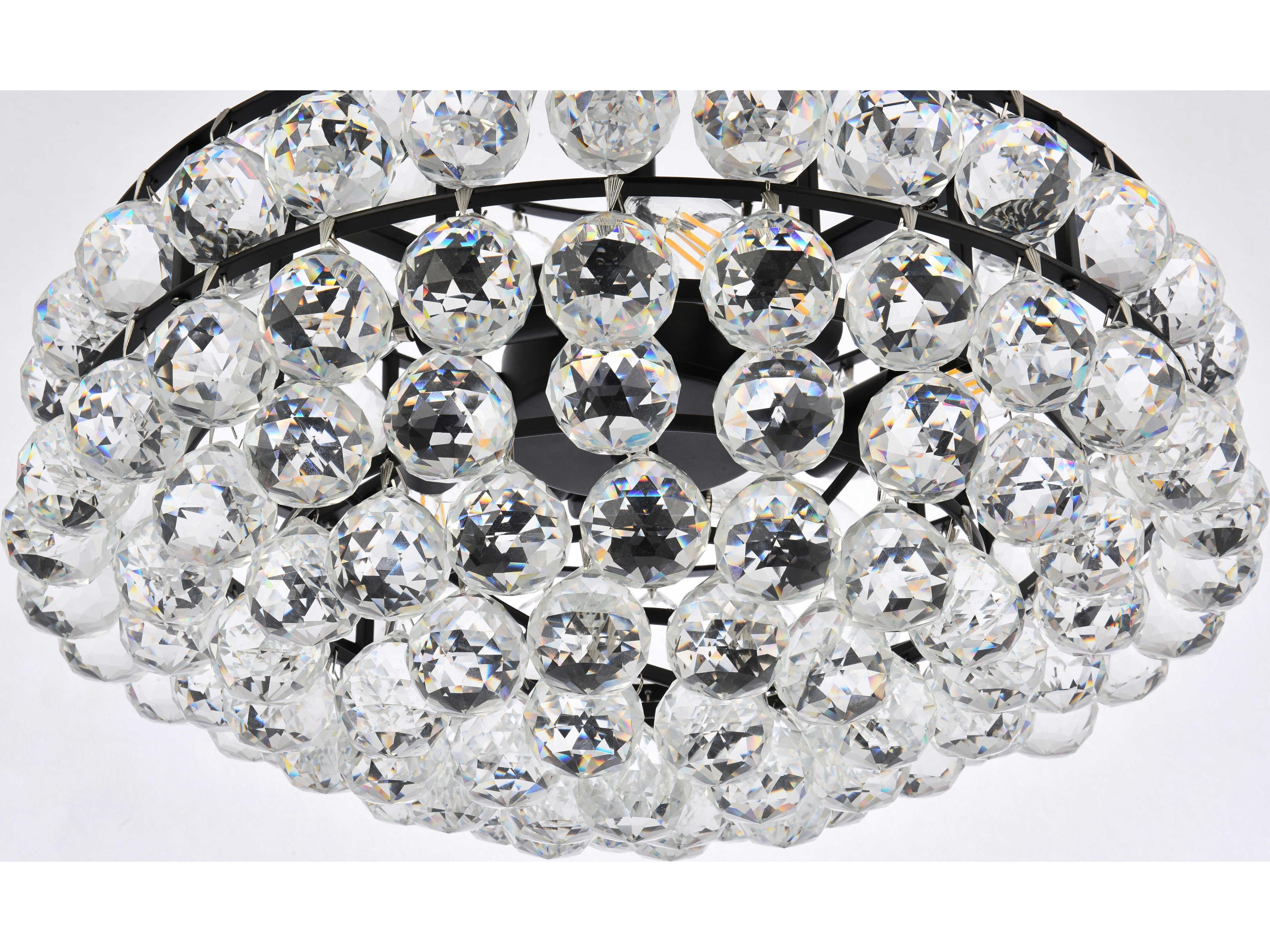 Elegant Lighting Savannah 5-Light Black Crystal Pendant