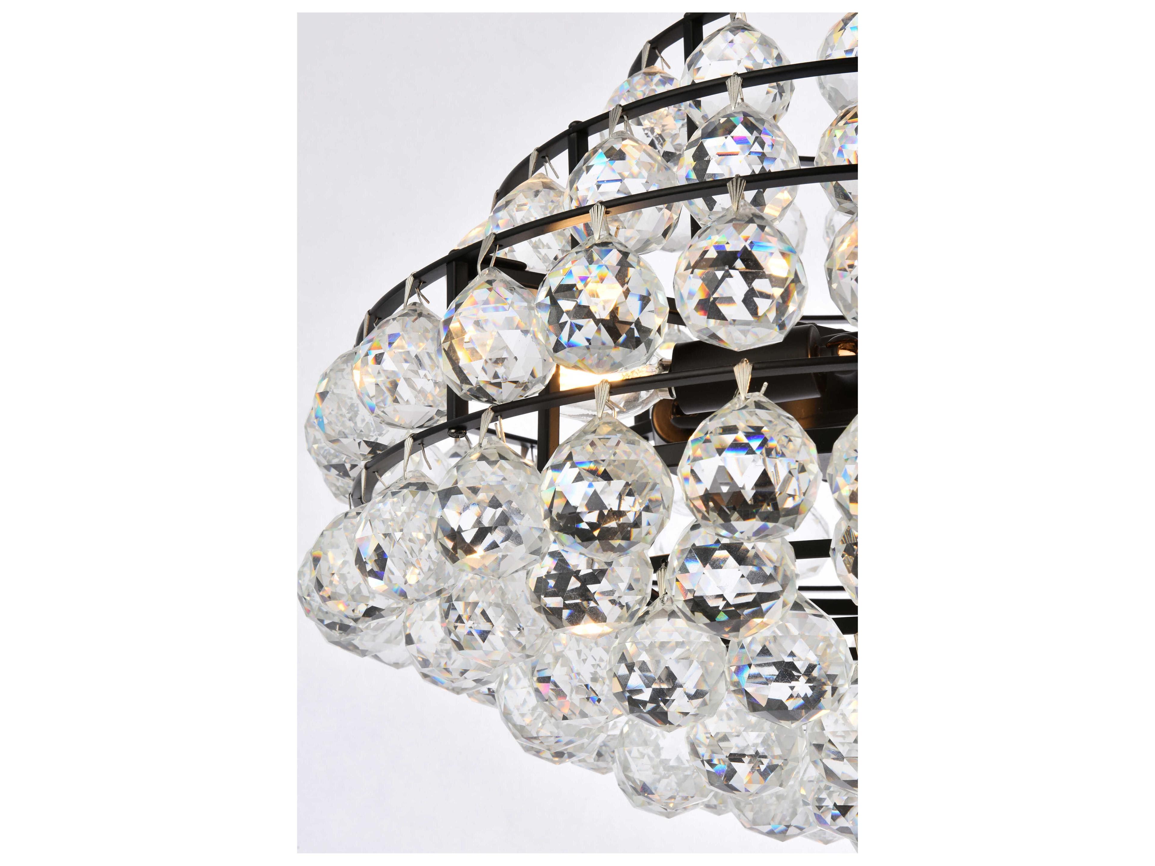 Elegant Lighting Savannah 5-Light Black Crystal Pendant