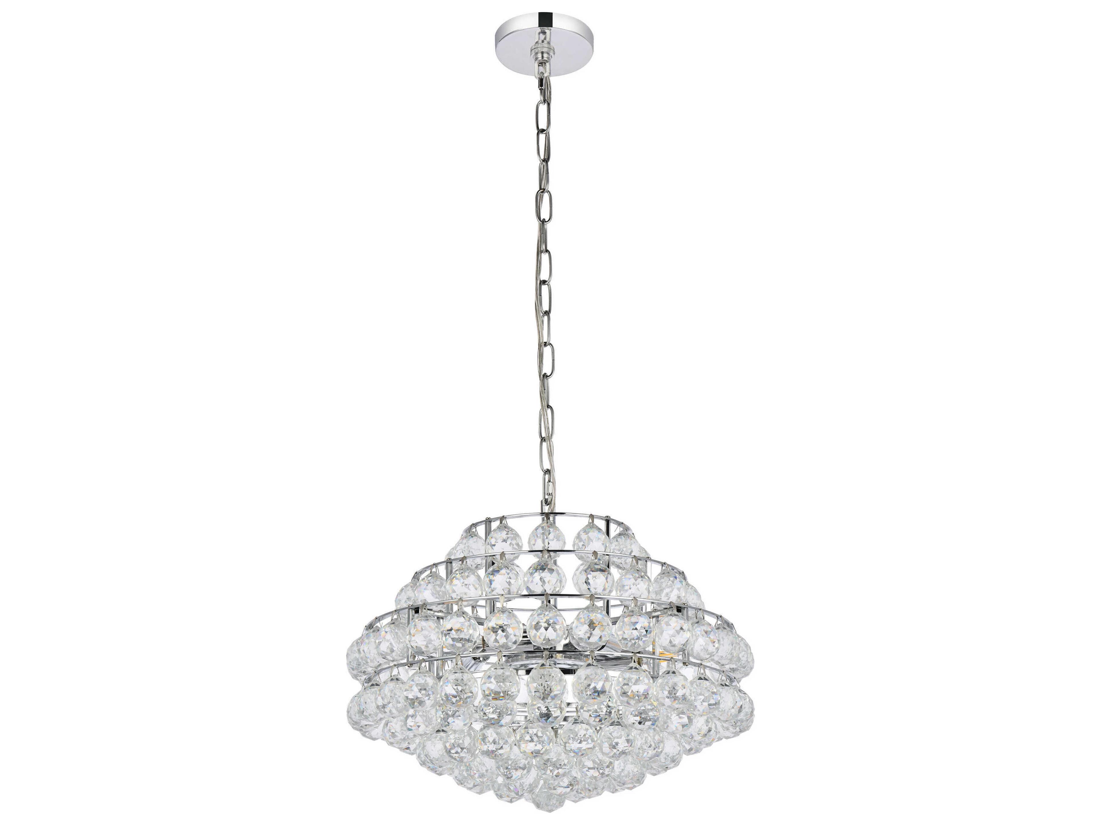 Elegant Lighting Savannah 5-Light Chrome Crystal Pendant