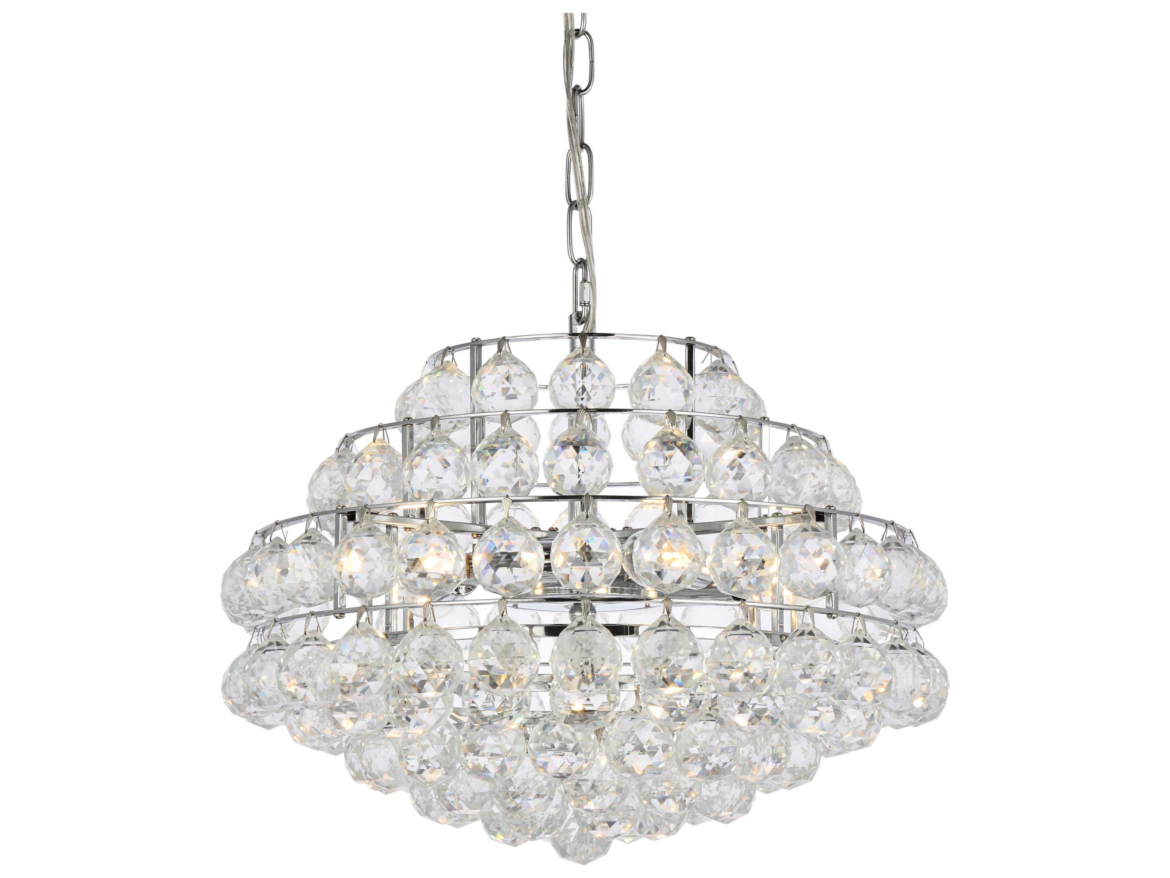 Elegant Lighting Savannah 5-Light Chrome Crystal Pendant