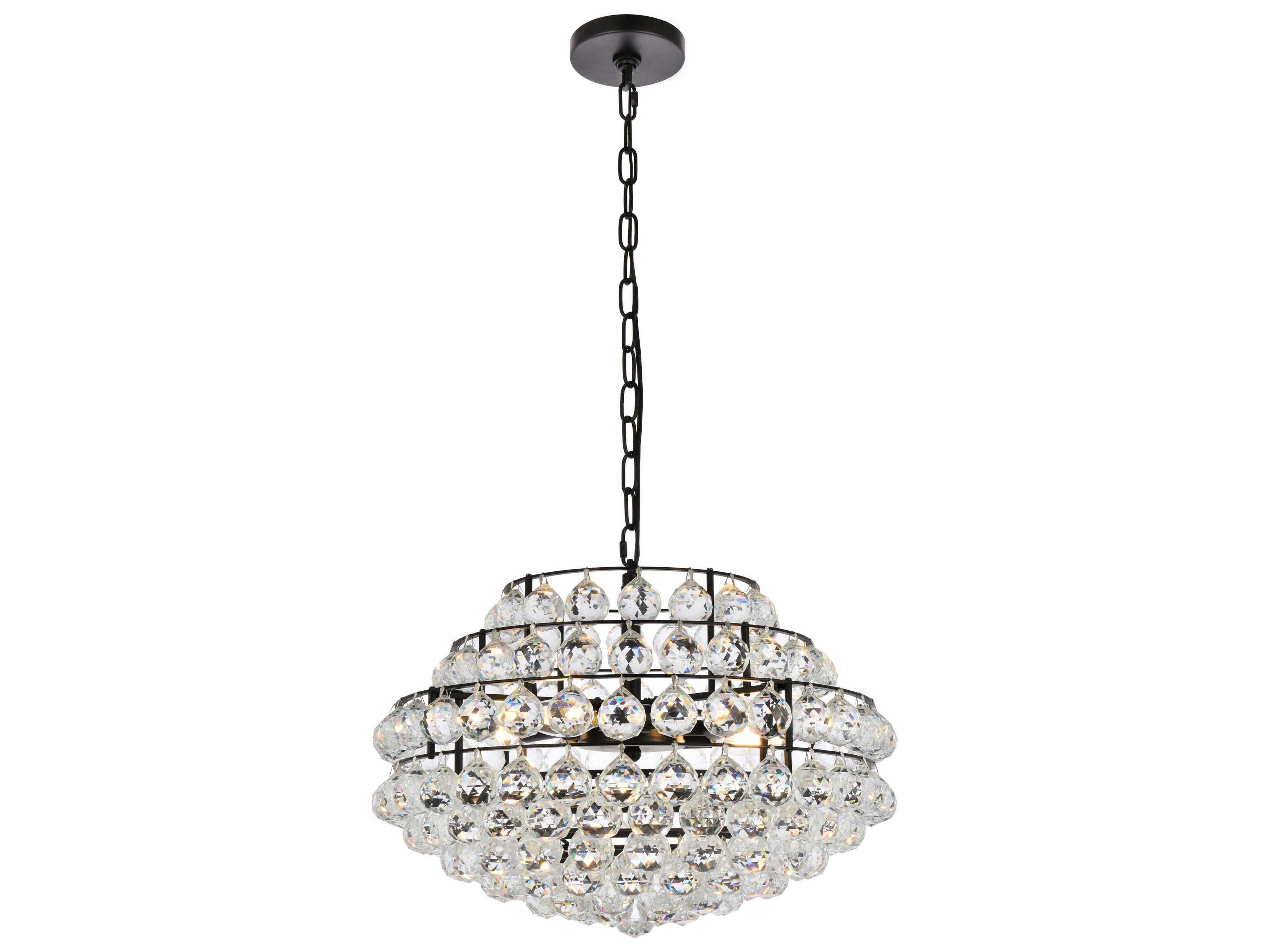 Savannah 5-Light Black Crystal Pendant