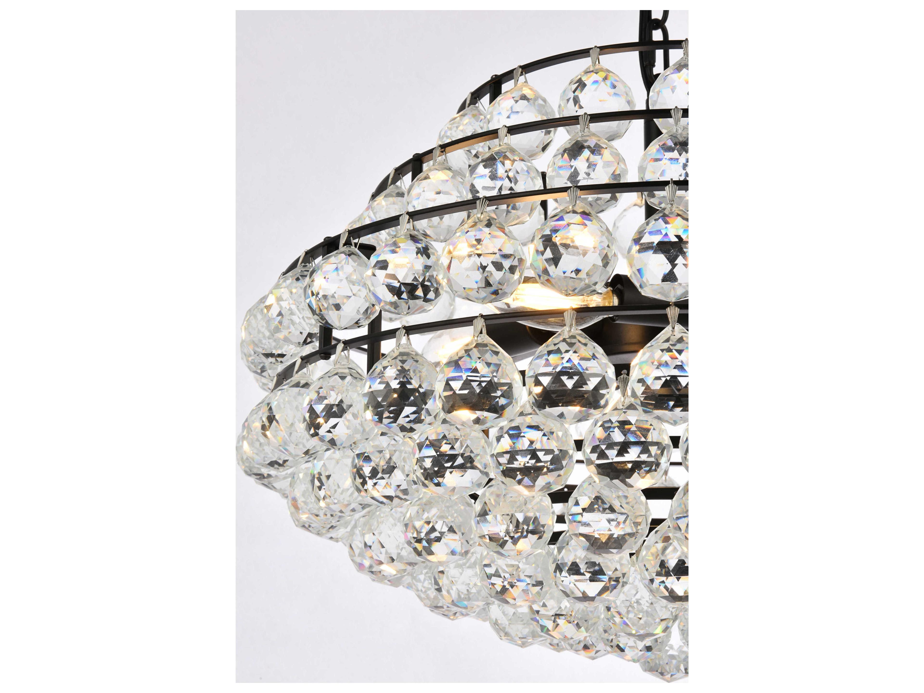 Elegant Lighting Savannah 5-Light Black Crystal Pendant