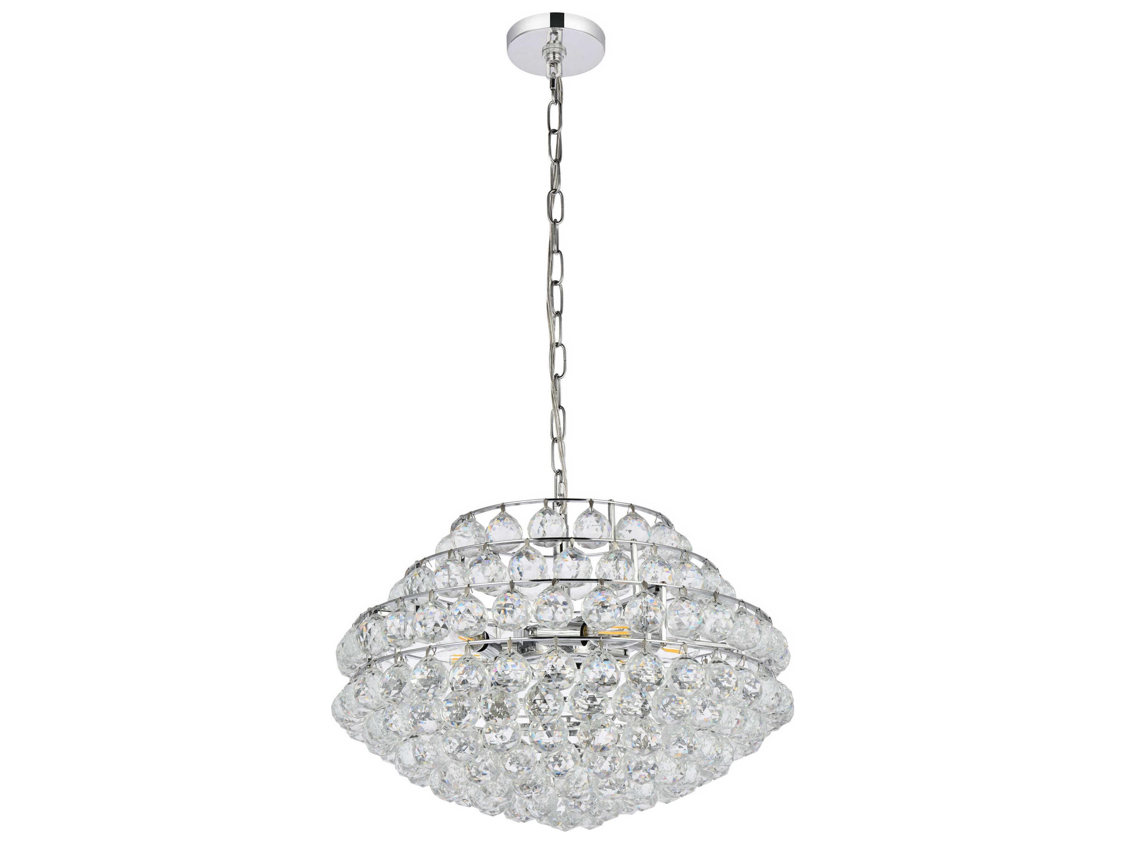 Elegant Lighting Savannah 5-Light Chrome Crystal Pendant