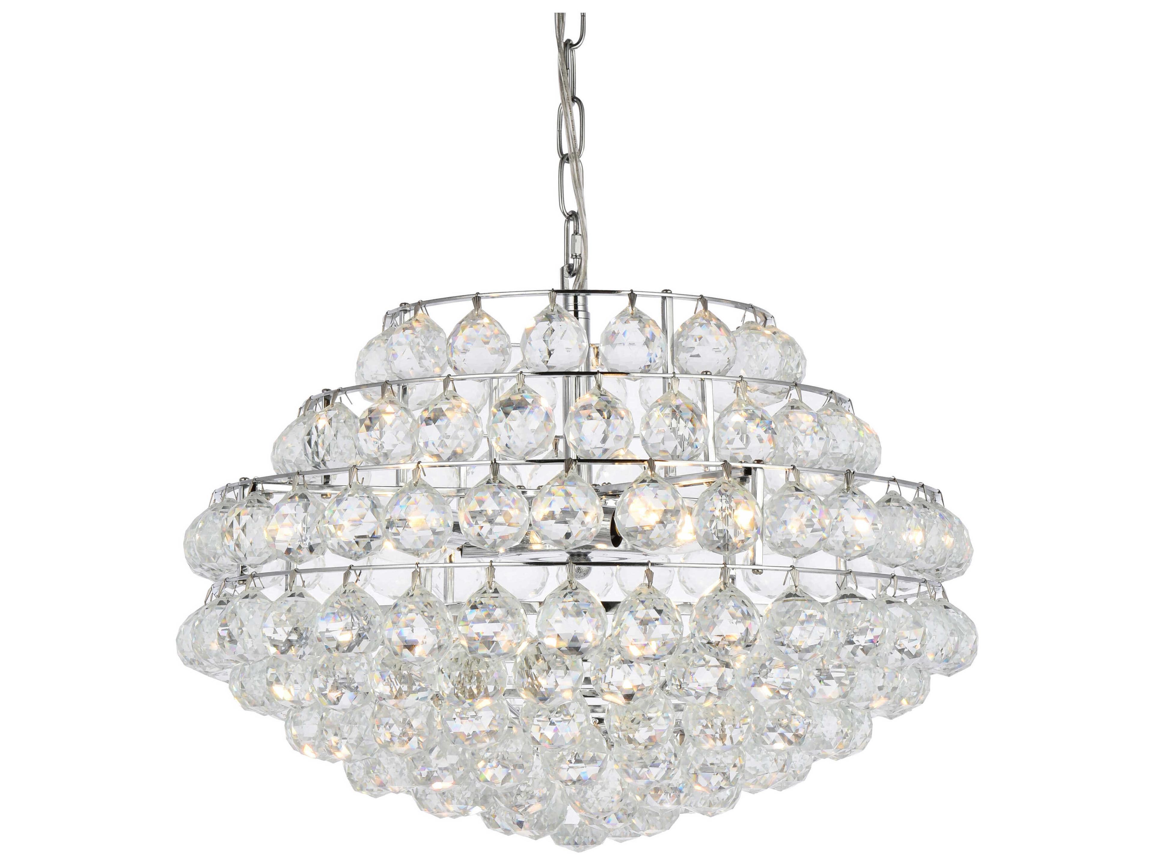 Elegant Lighting Savannah 5-Light Chrome Crystal Pendant