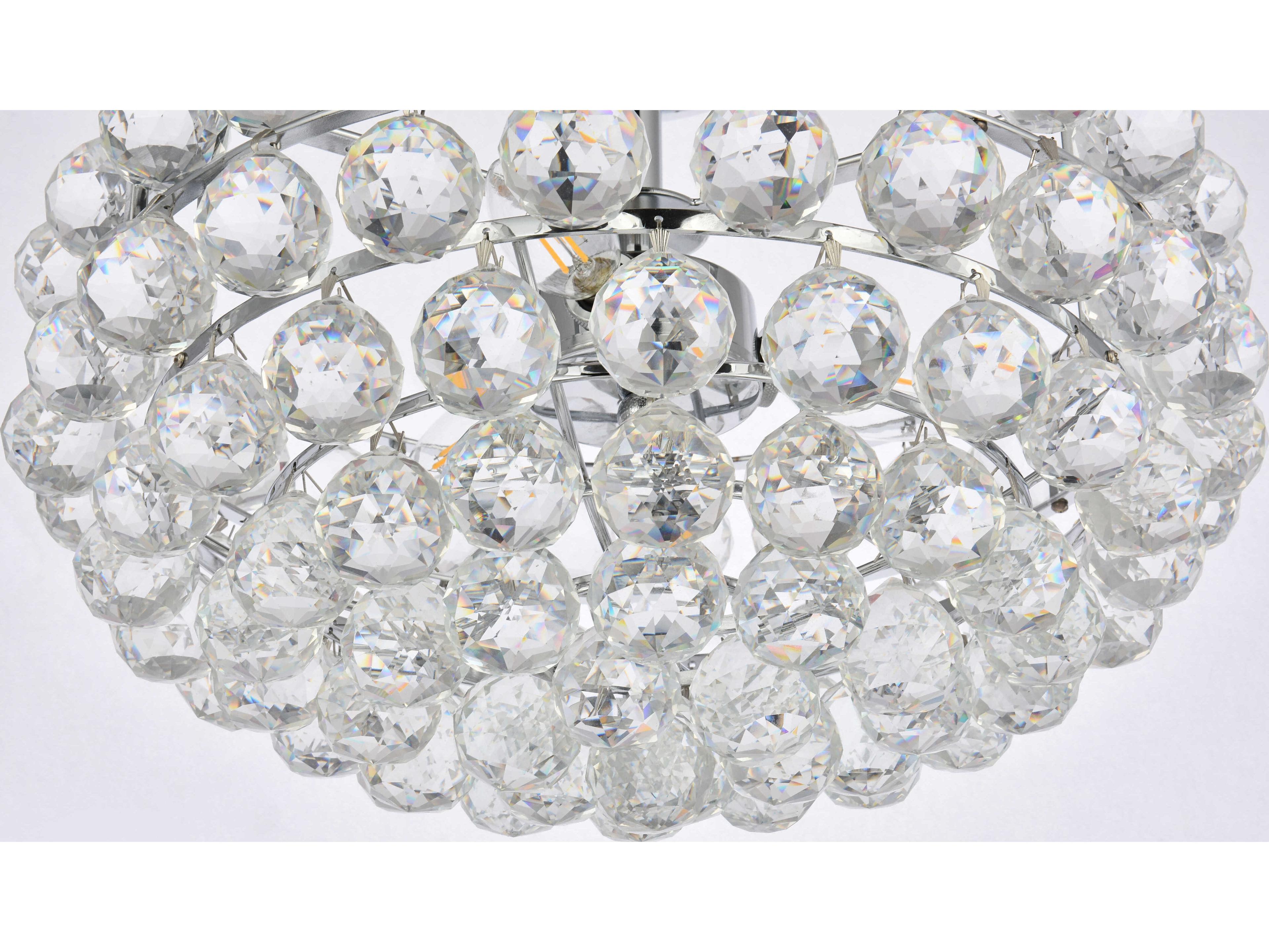 Elegant Lighting Savannah 3-Light Chrome Crystal Semi Flush Mount