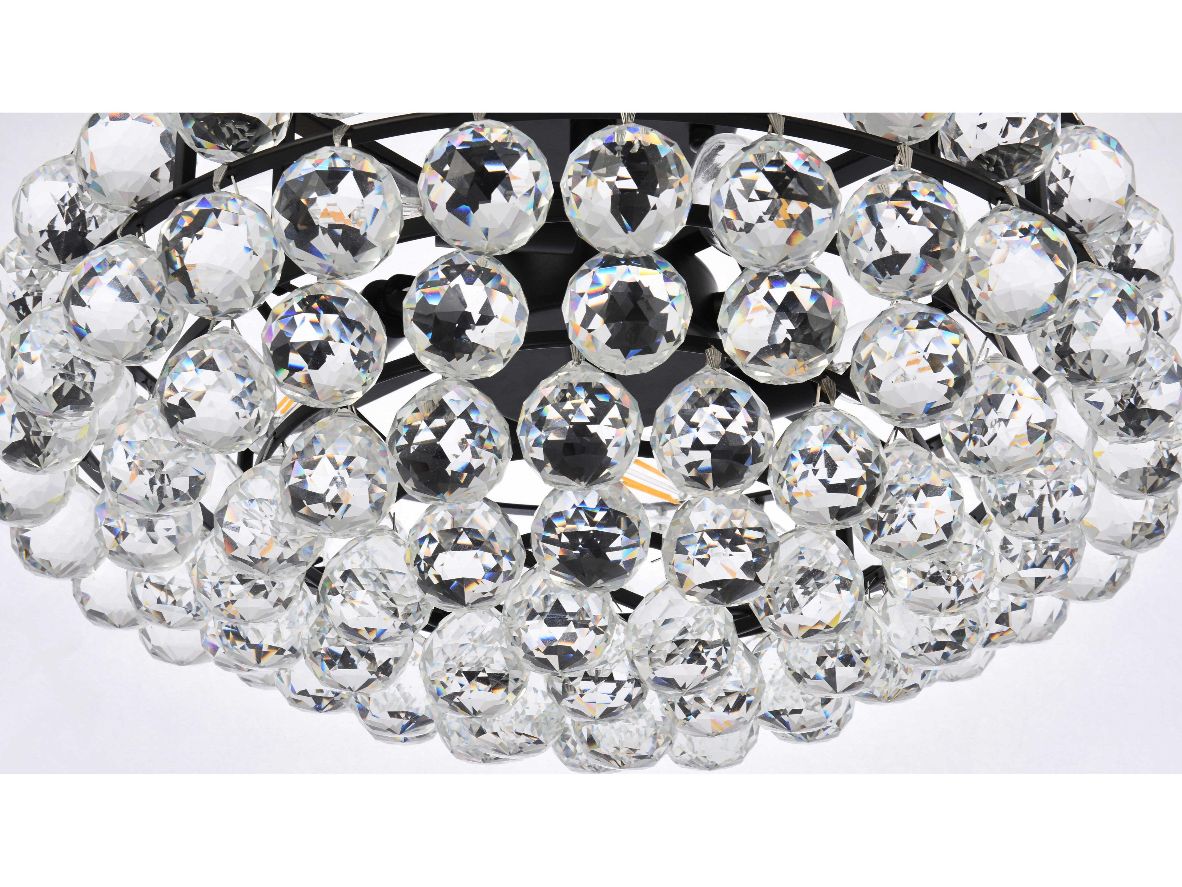 Elegant Lighting Savannah 5-Light Black Crystal Semi Flush Mount