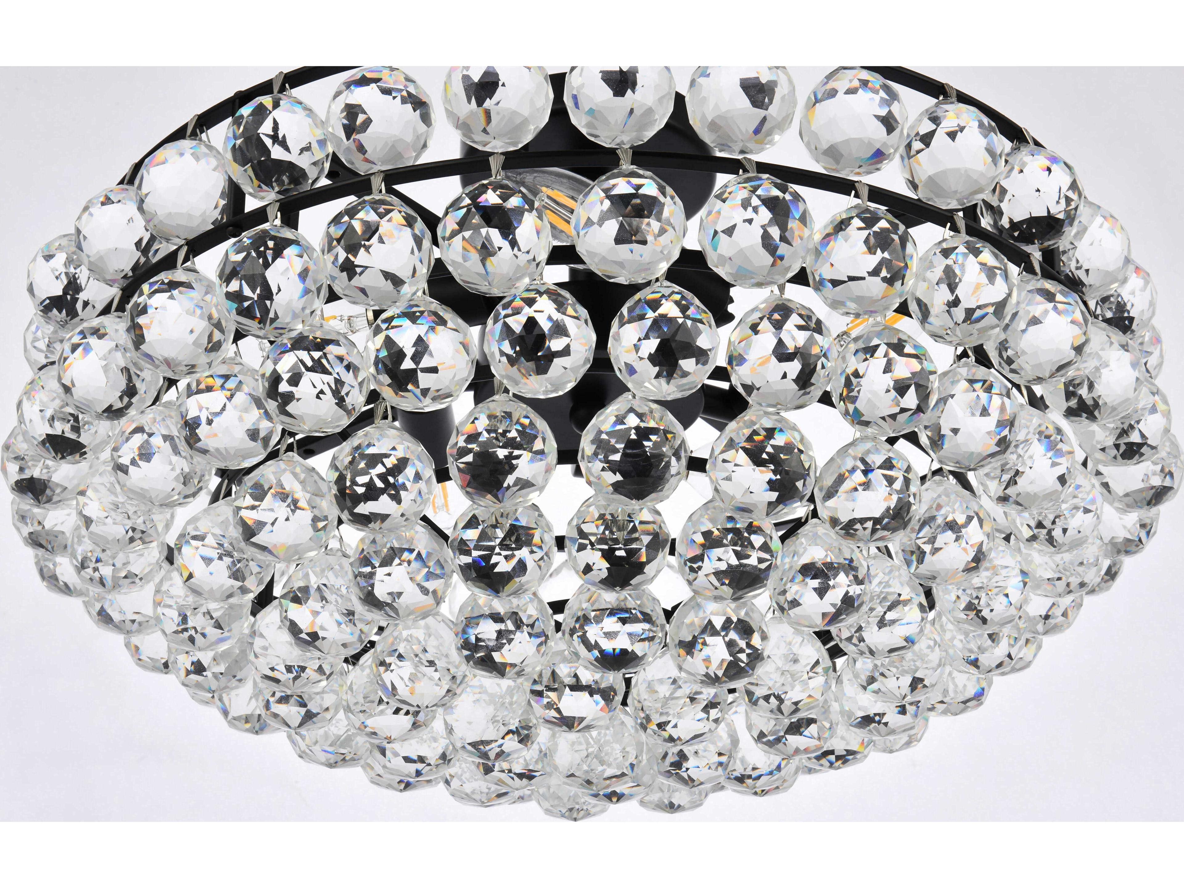 Elegant Lighting Savannah 5-Light Black Crystal Semi Flush Mount