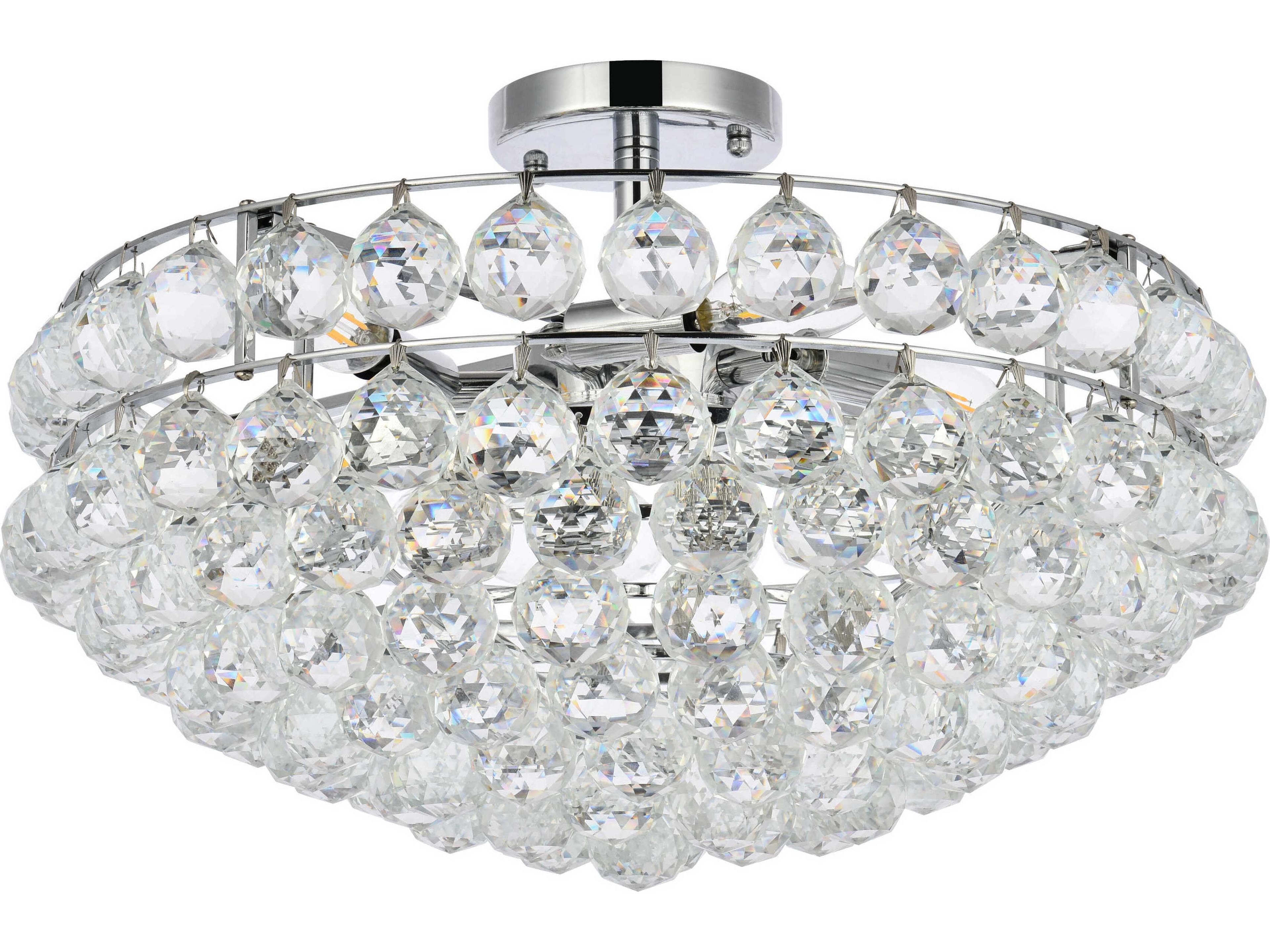 Elegant Lighting Savannah 5-Light Chrome Crystal Semi Flush Mount
