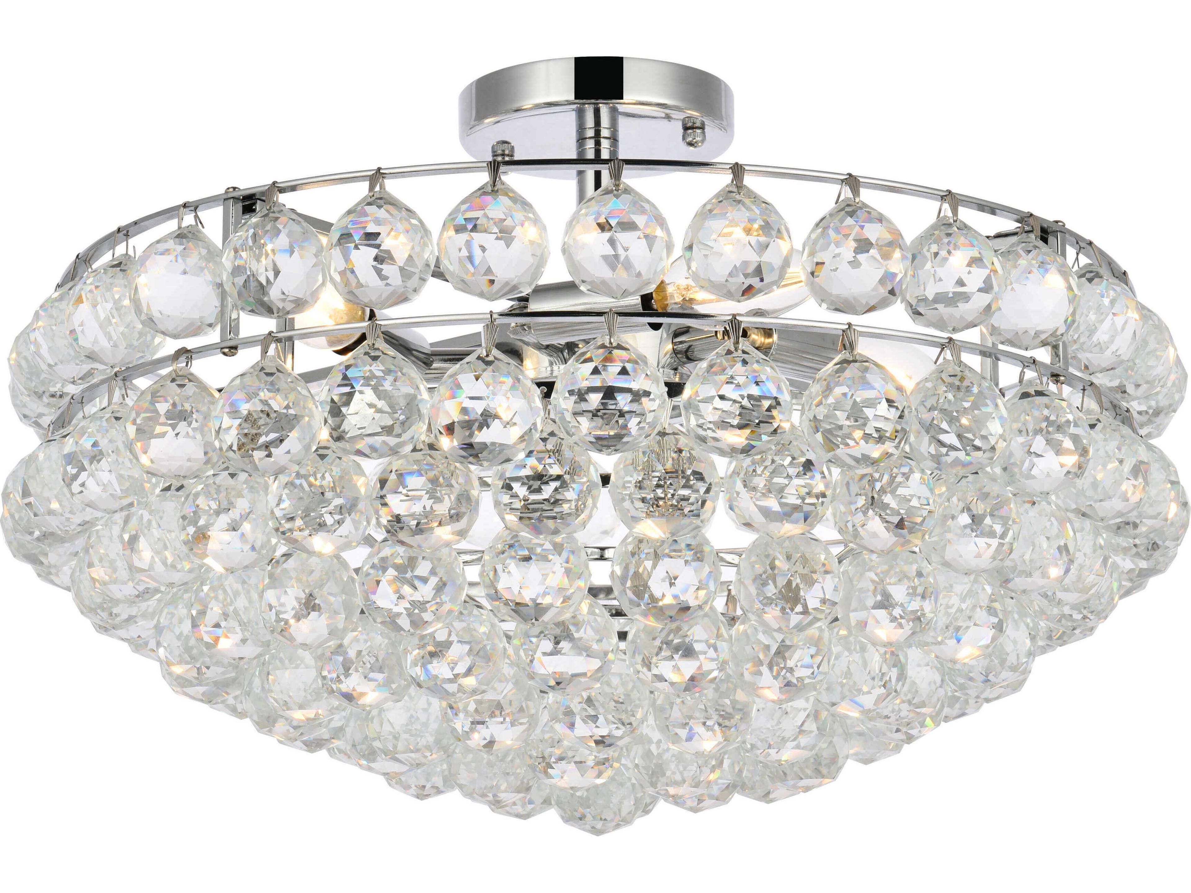 Elegant Lighting Savannah 5-Light Chrome Crystal Semi Flush Mount