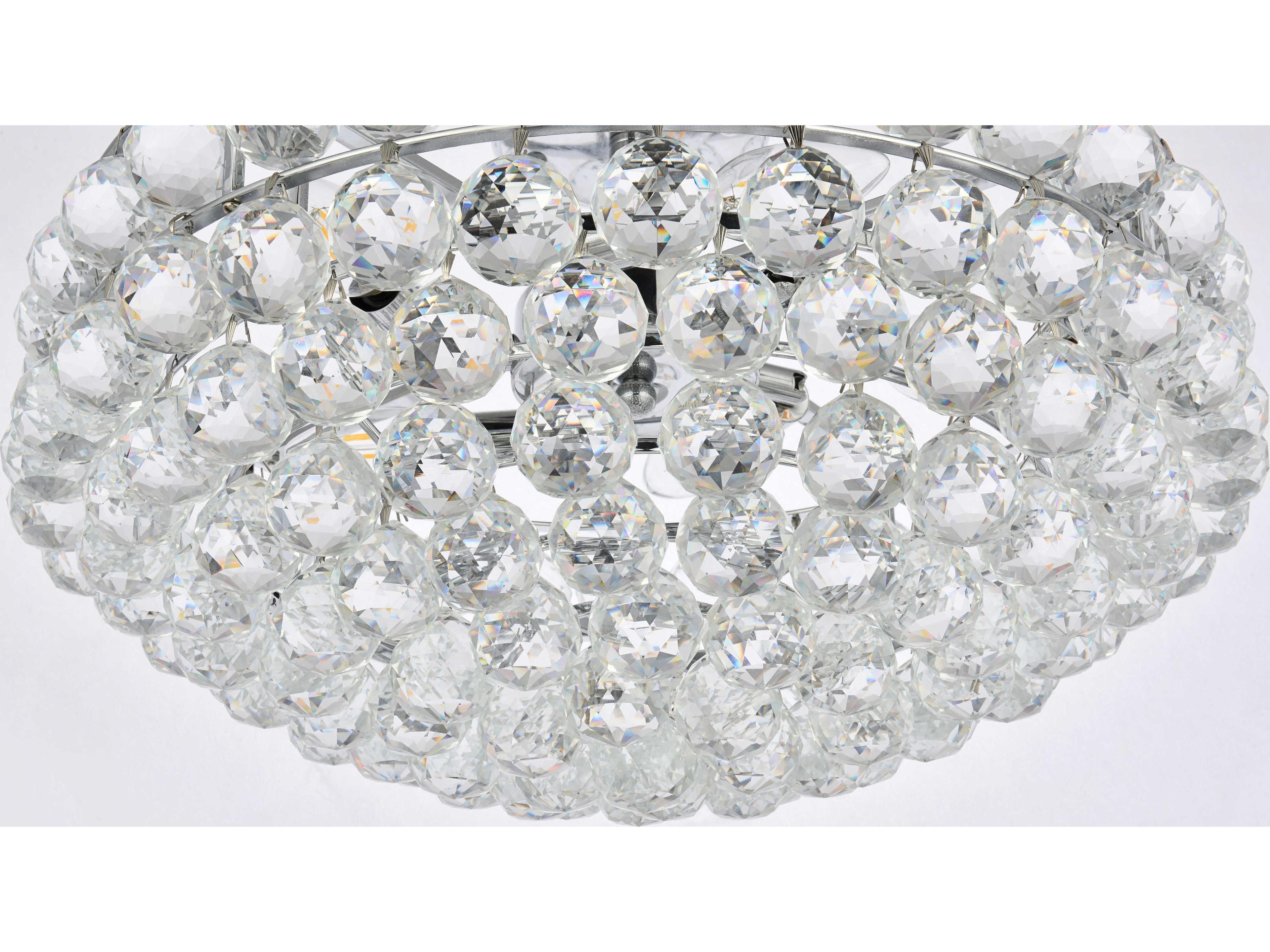 Elegant Lighting Savannah 5-Light Chrome Crystal Semi Flush Mount