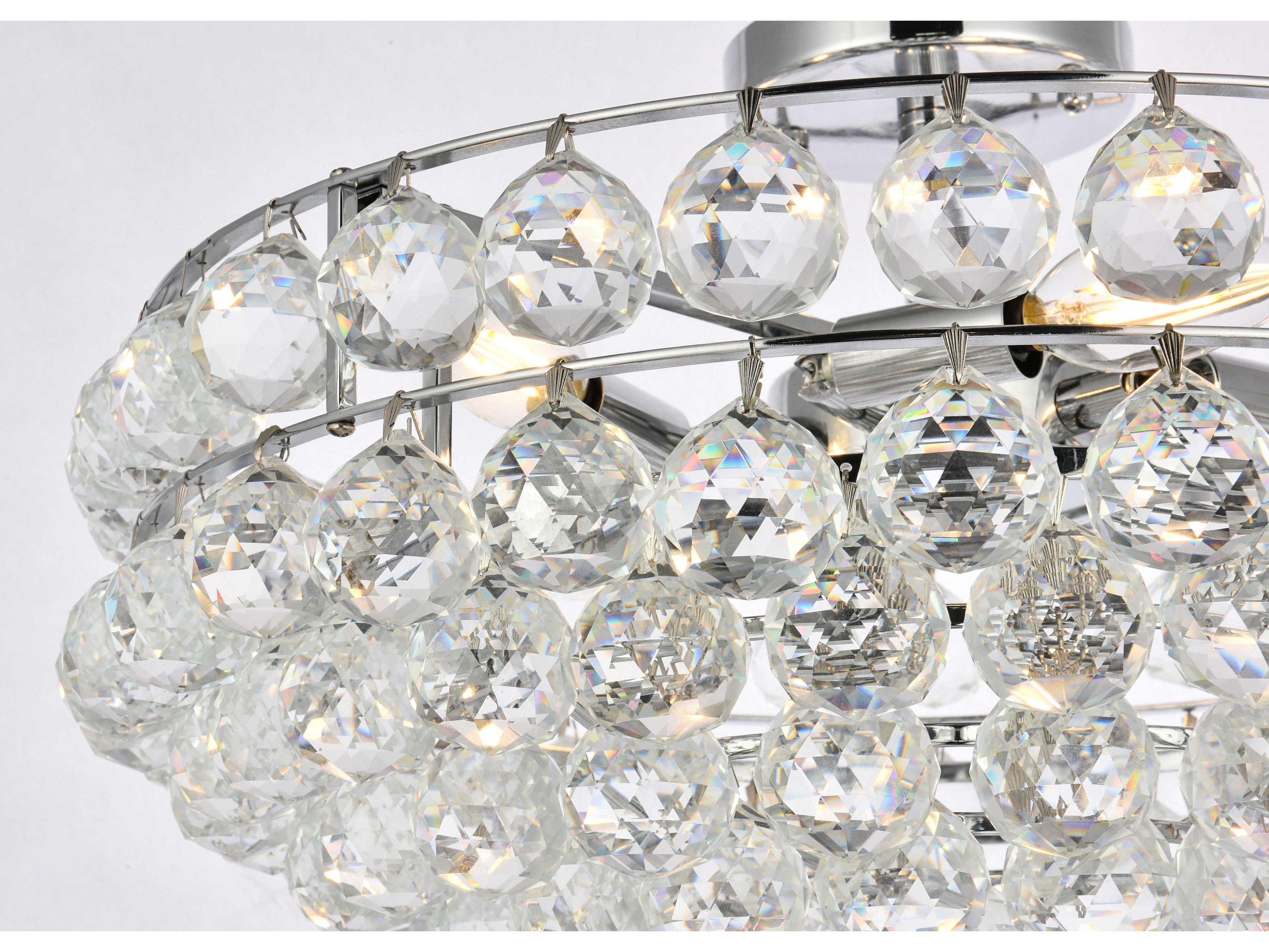 Elegant Lighting Savannah 5-Light Chrome Crystal Semi Flush Mount