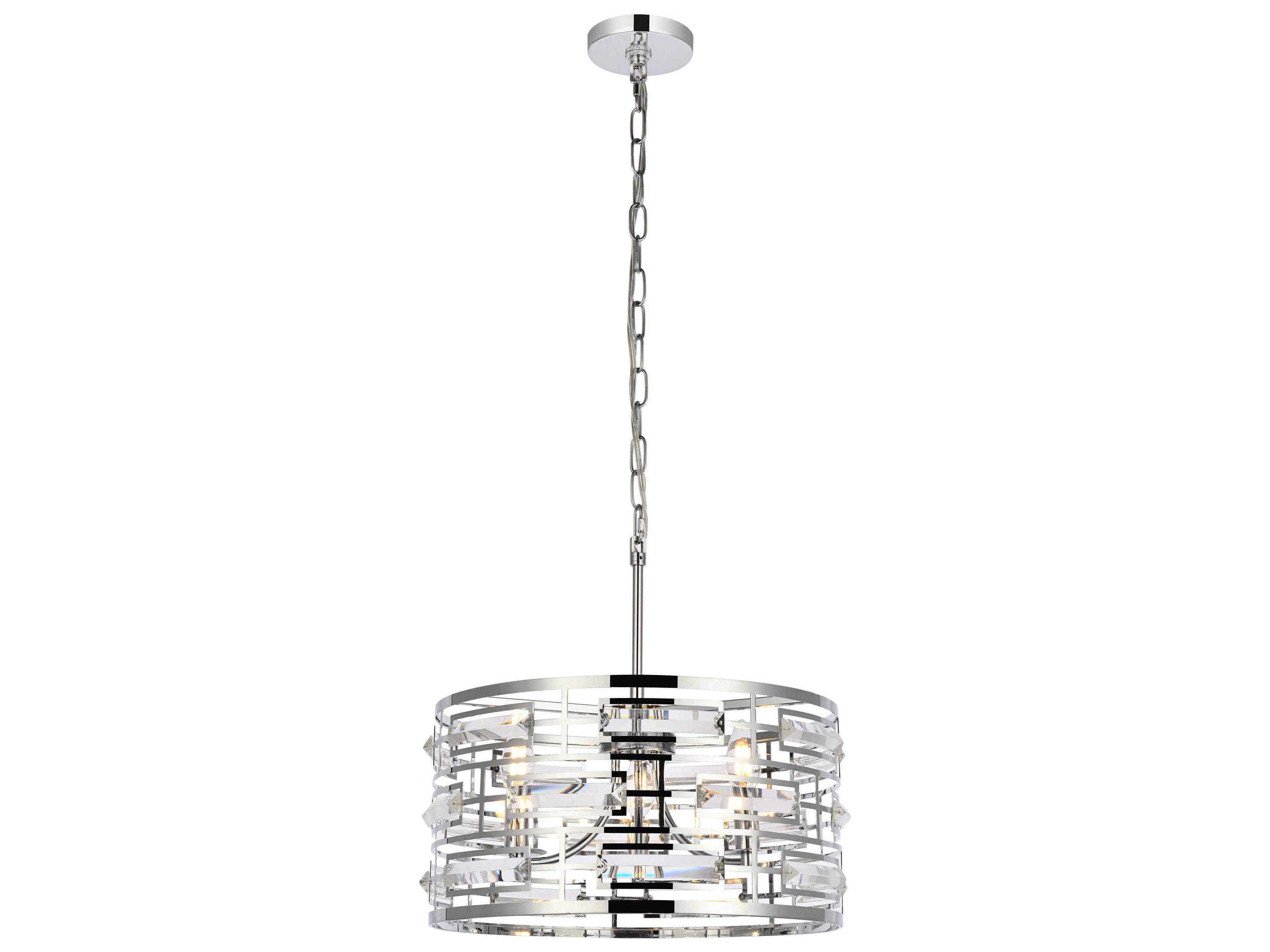 Kennedy 3-Light Chrome Crystal Drum Chandelier