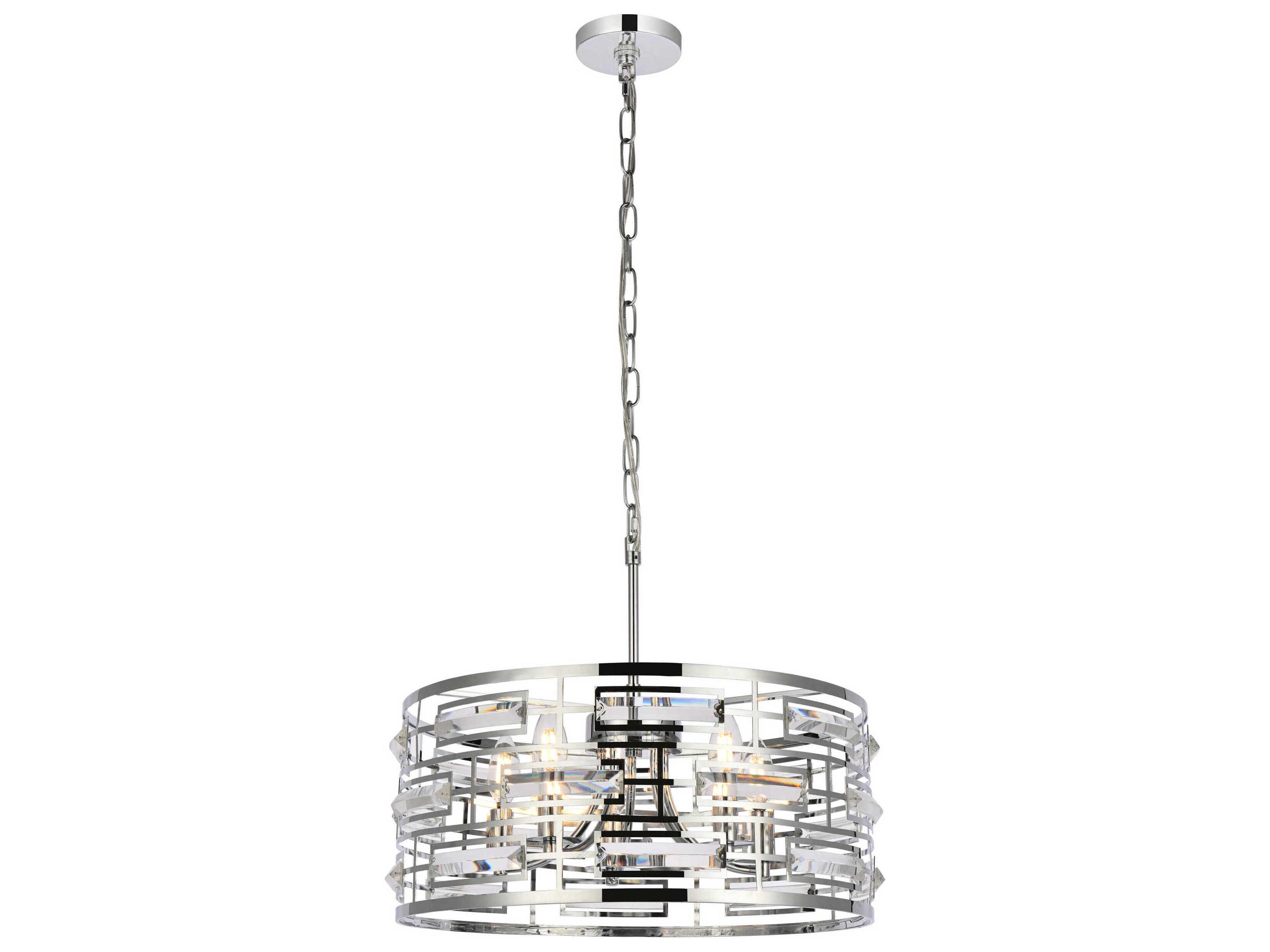 Kennedy 5-Light Chrome Crystal Drum Chandelier