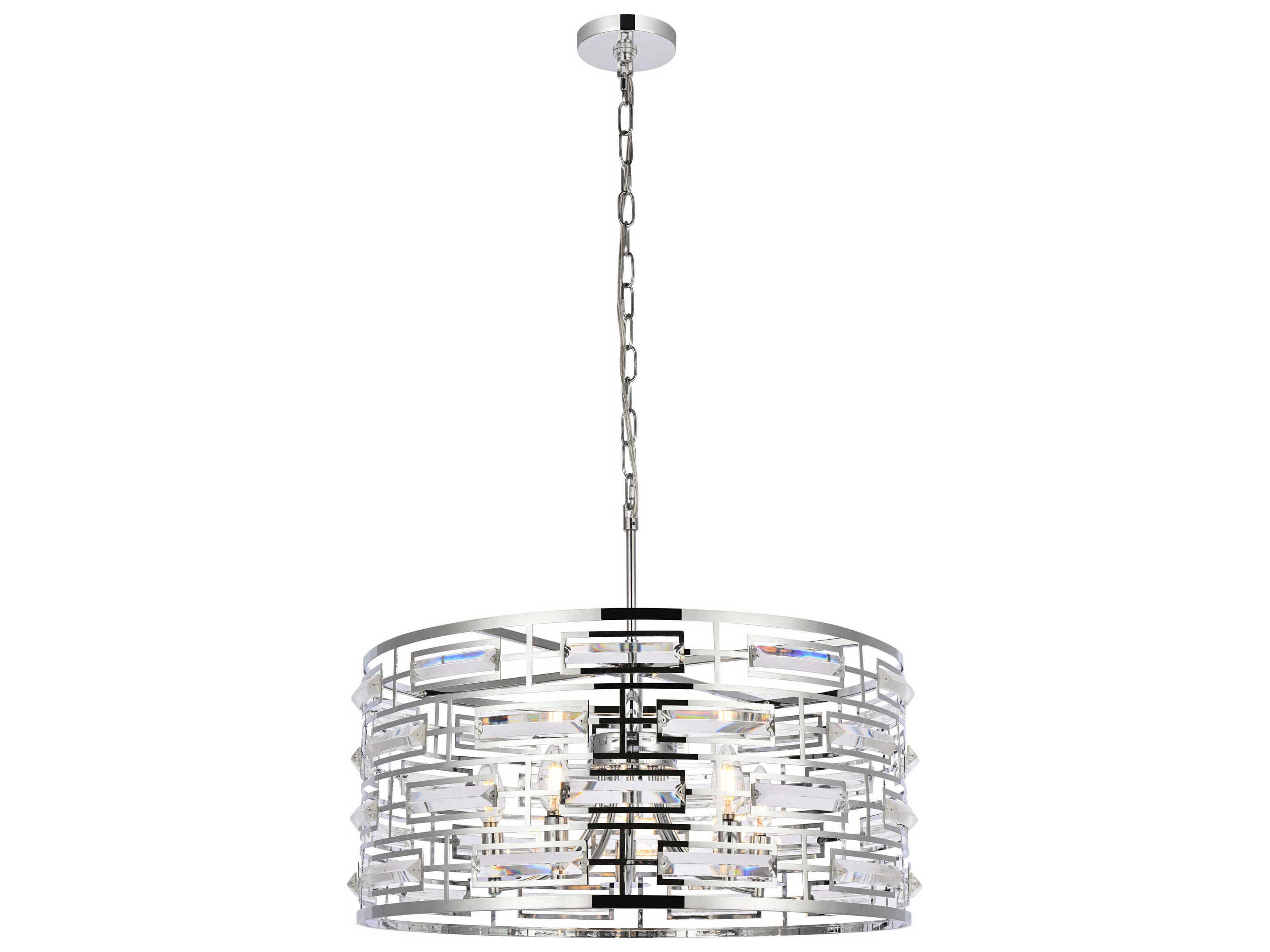 Kennedy 5-Light Chrome Crystal Drum Chandelier