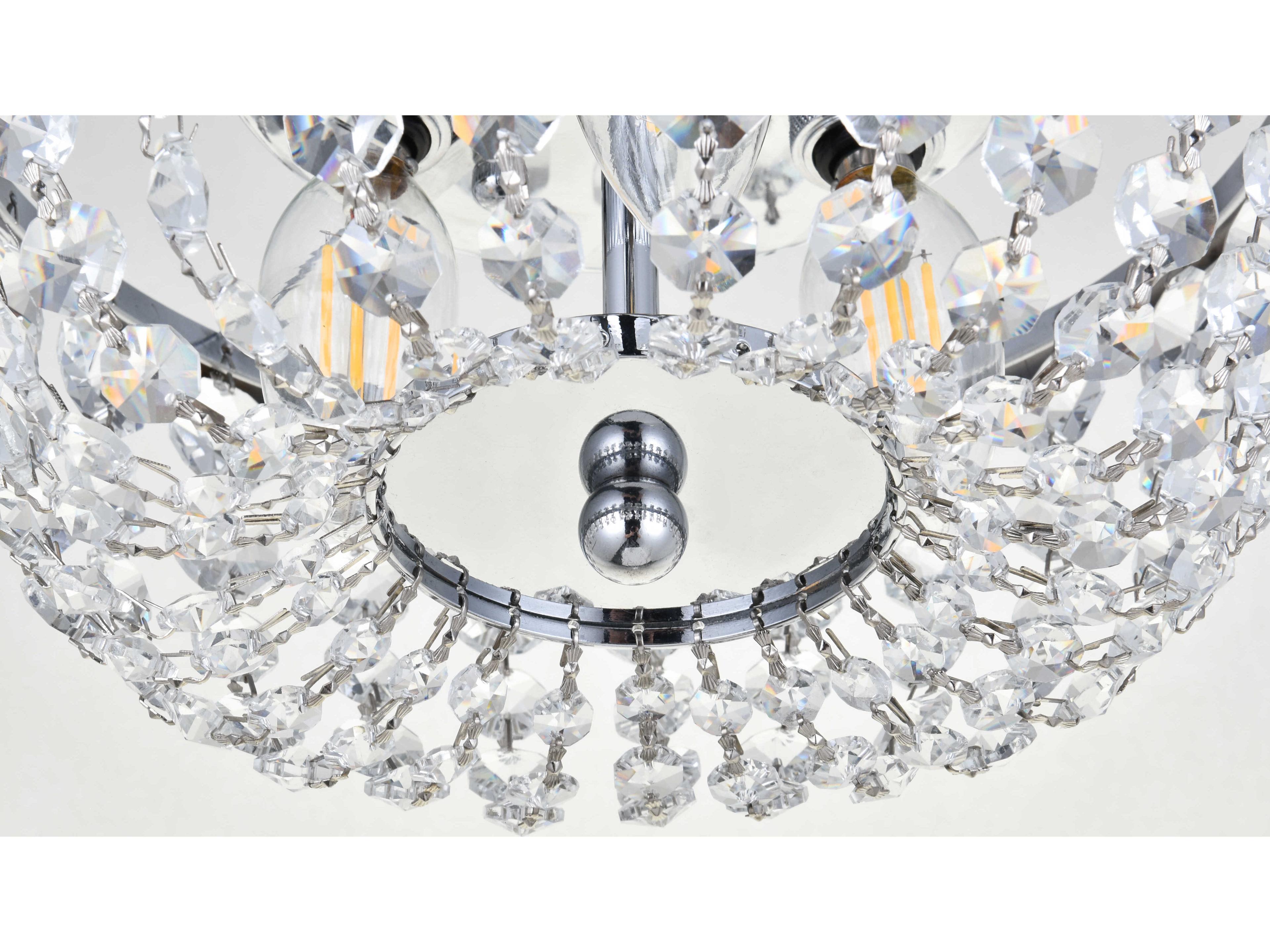 Elegant Lighting Cora 3-Light Chrome Crystal Semi Flush Mount