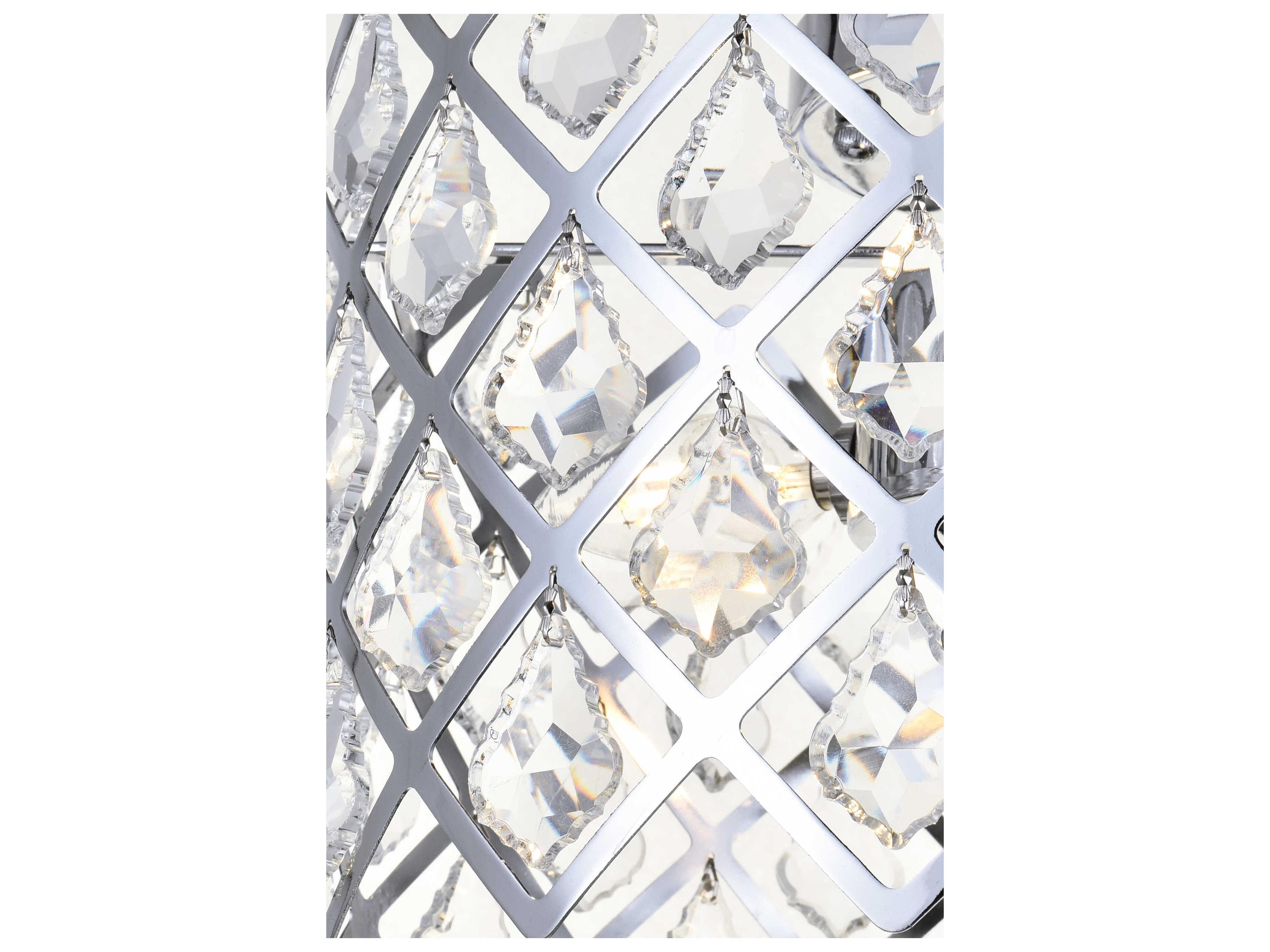 Elegant Lighting Lyla 3-Light Chrome Crystal Drum Flush Mount