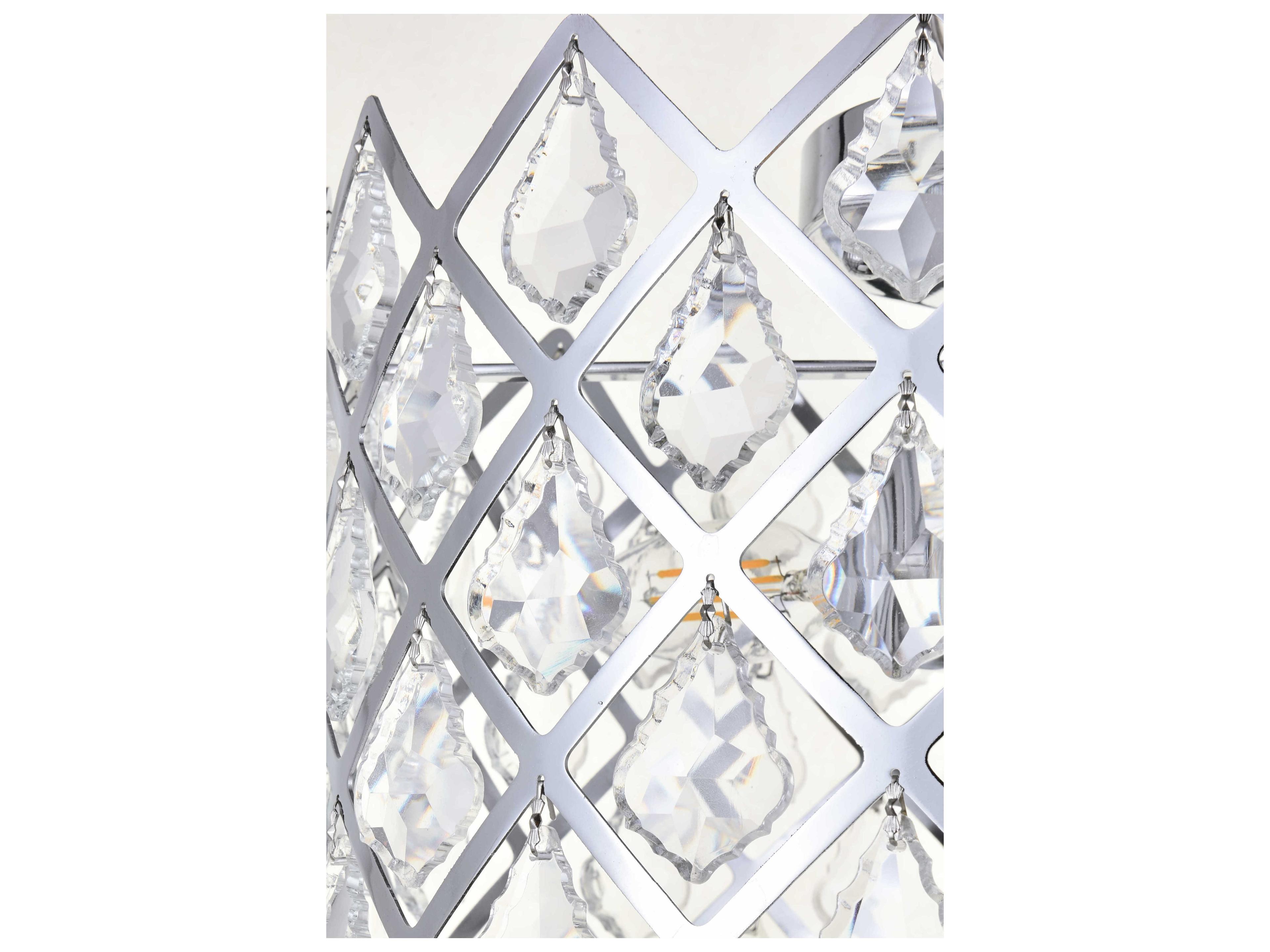 Elegant Lighting Lyla 3-Light Chrome Crystal Drum Flush Mount