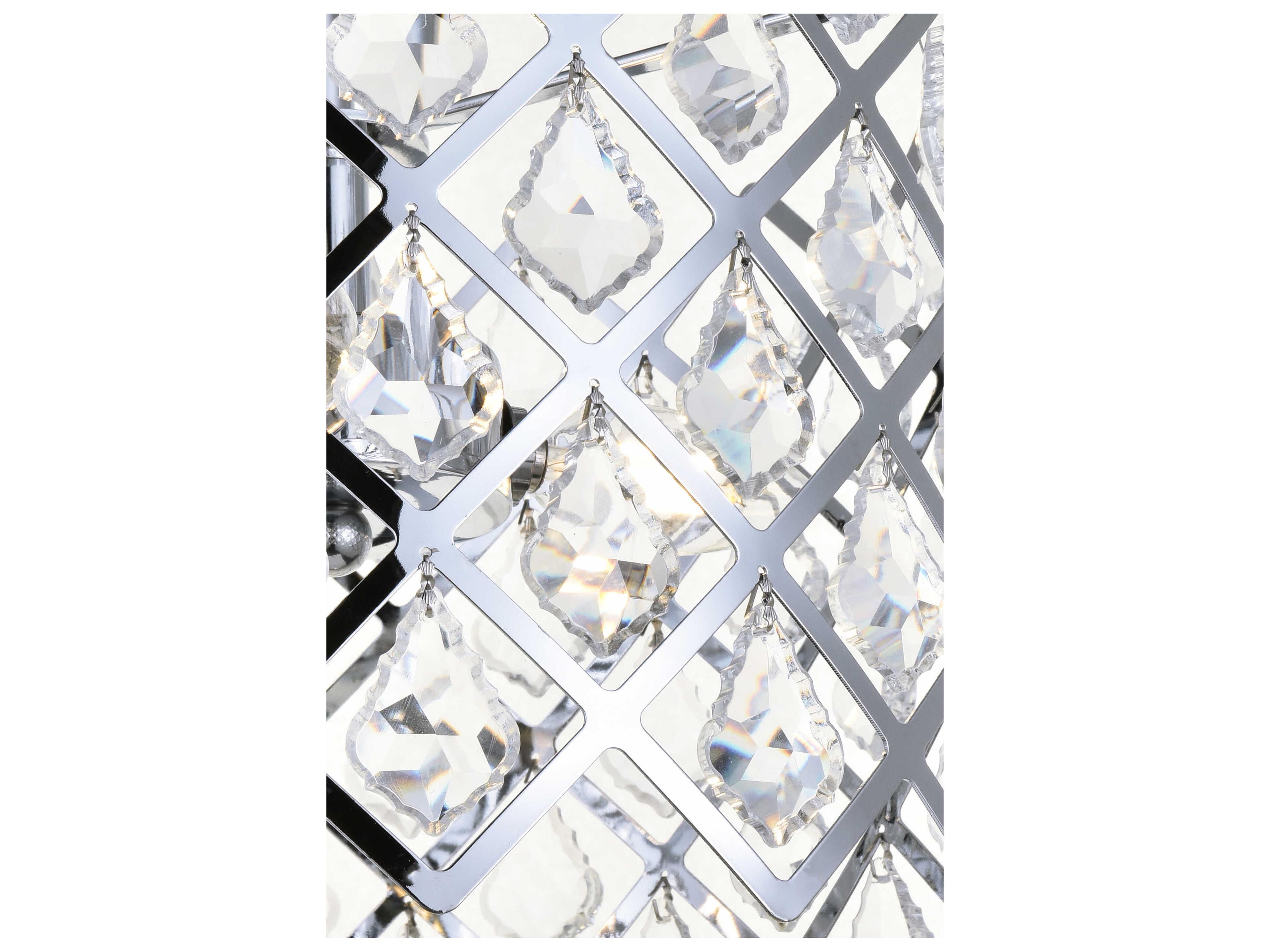 Elegant Lighting Lyla 3-Light Chrome Crystal Drum Pendant