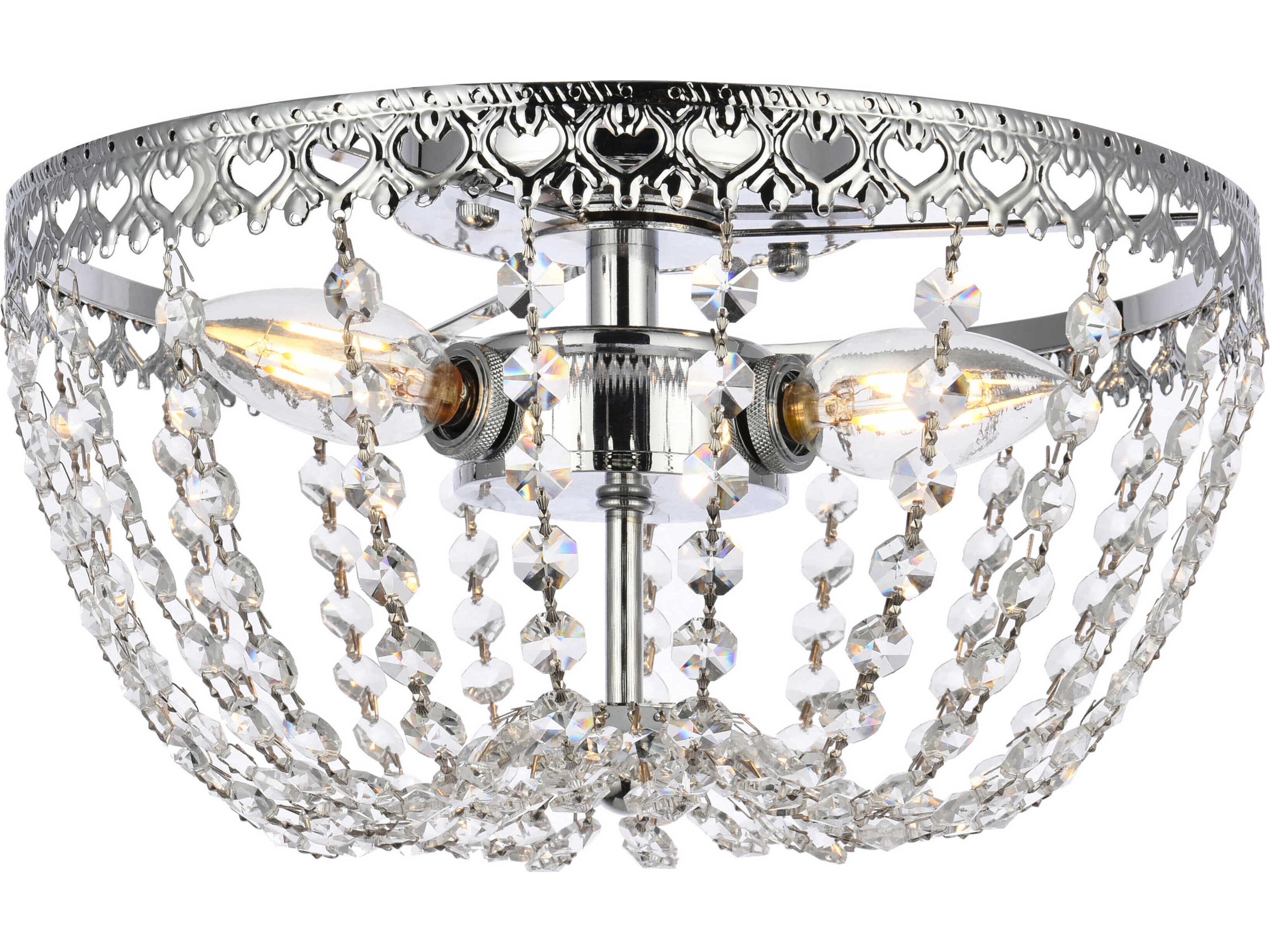 Kylie 3-Light Chrome Crystal Flush Mount