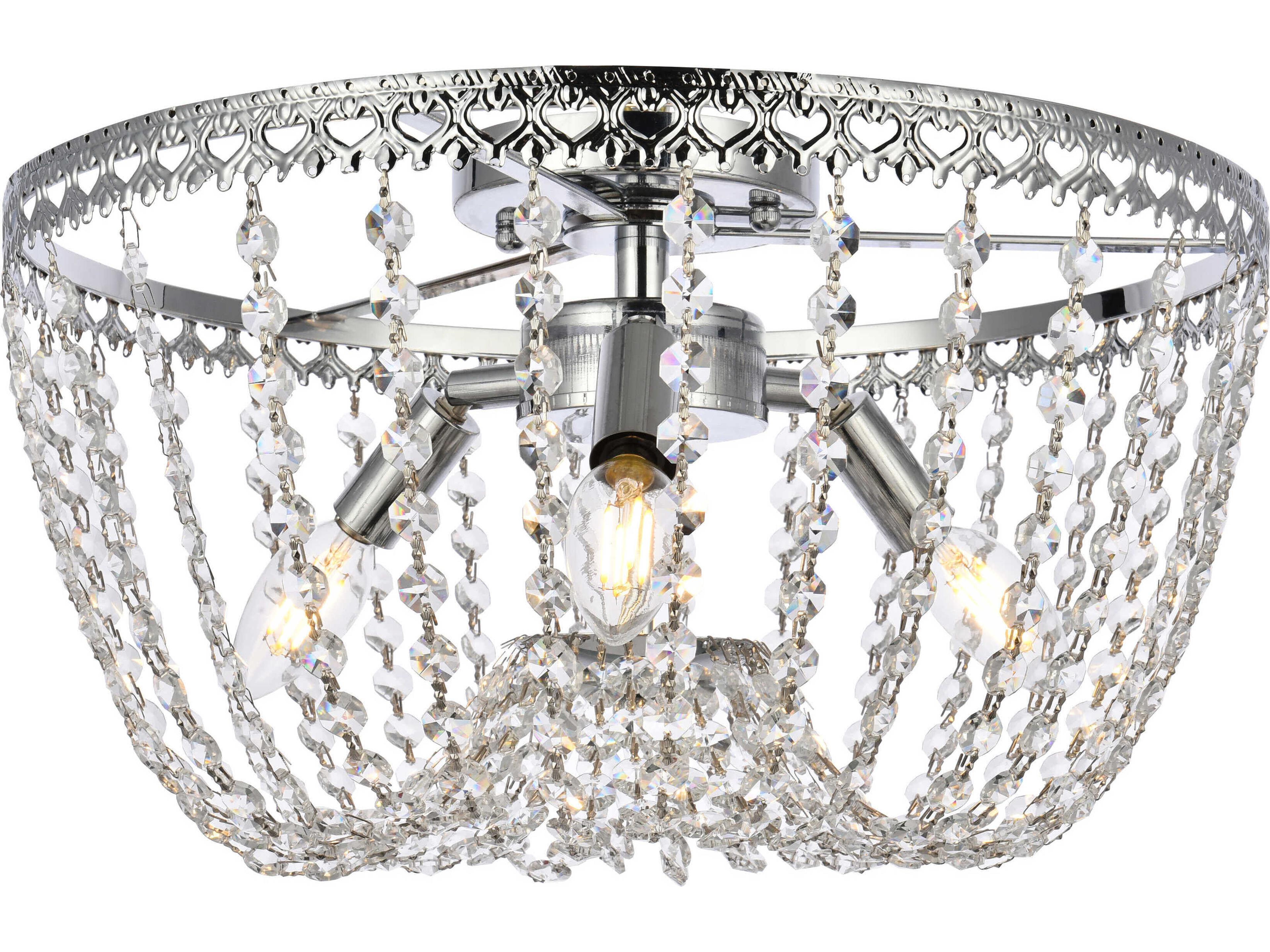 Kylie 3-Light Chrome Crystal Flush Mount