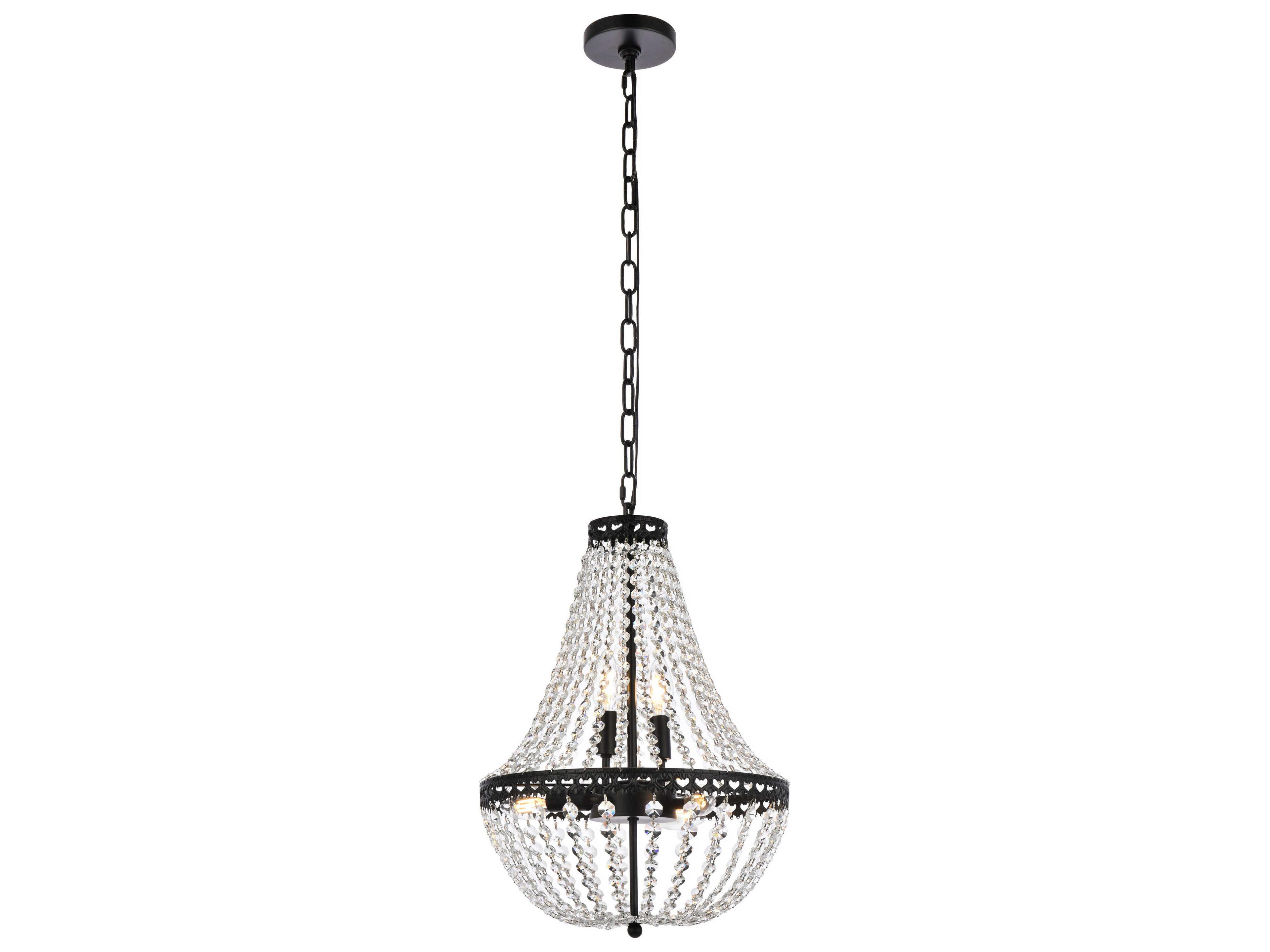 Valeria 5-Light Black Crystal Empire Chandelier