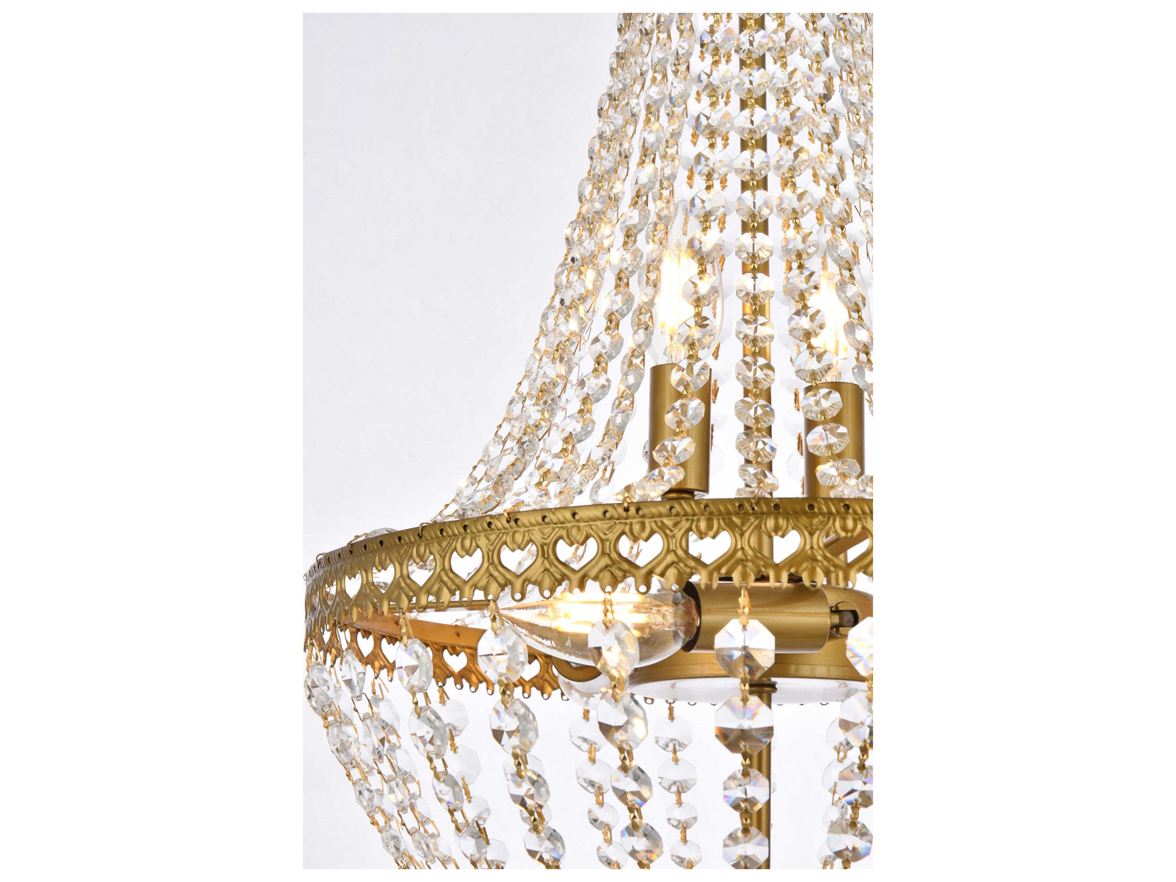 Elegant Lighting Valeria 5-Light Brass Crystal Empire Chandelier
