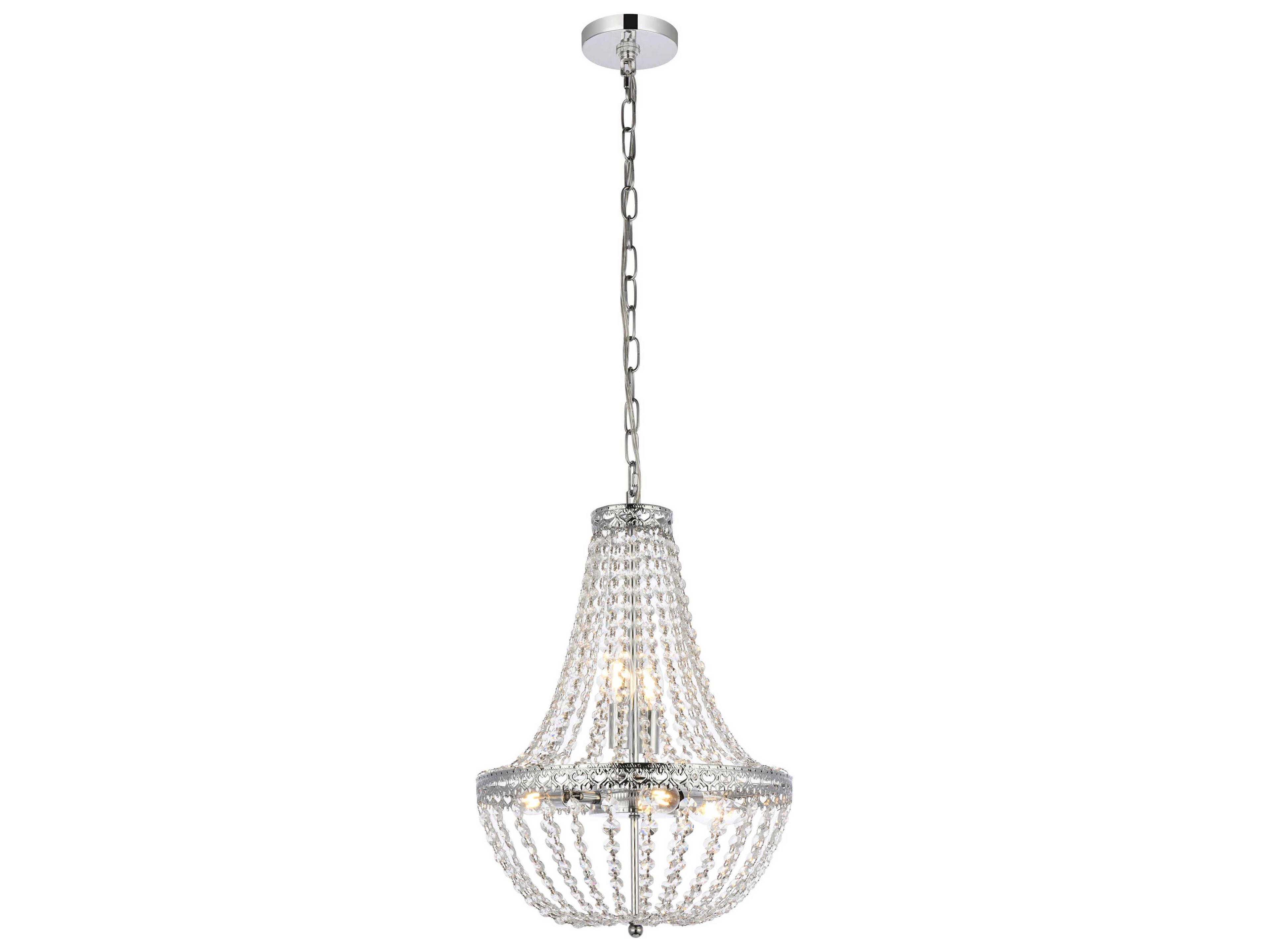 Valeria 5-Light Chrome Crystal Empire Chandelier