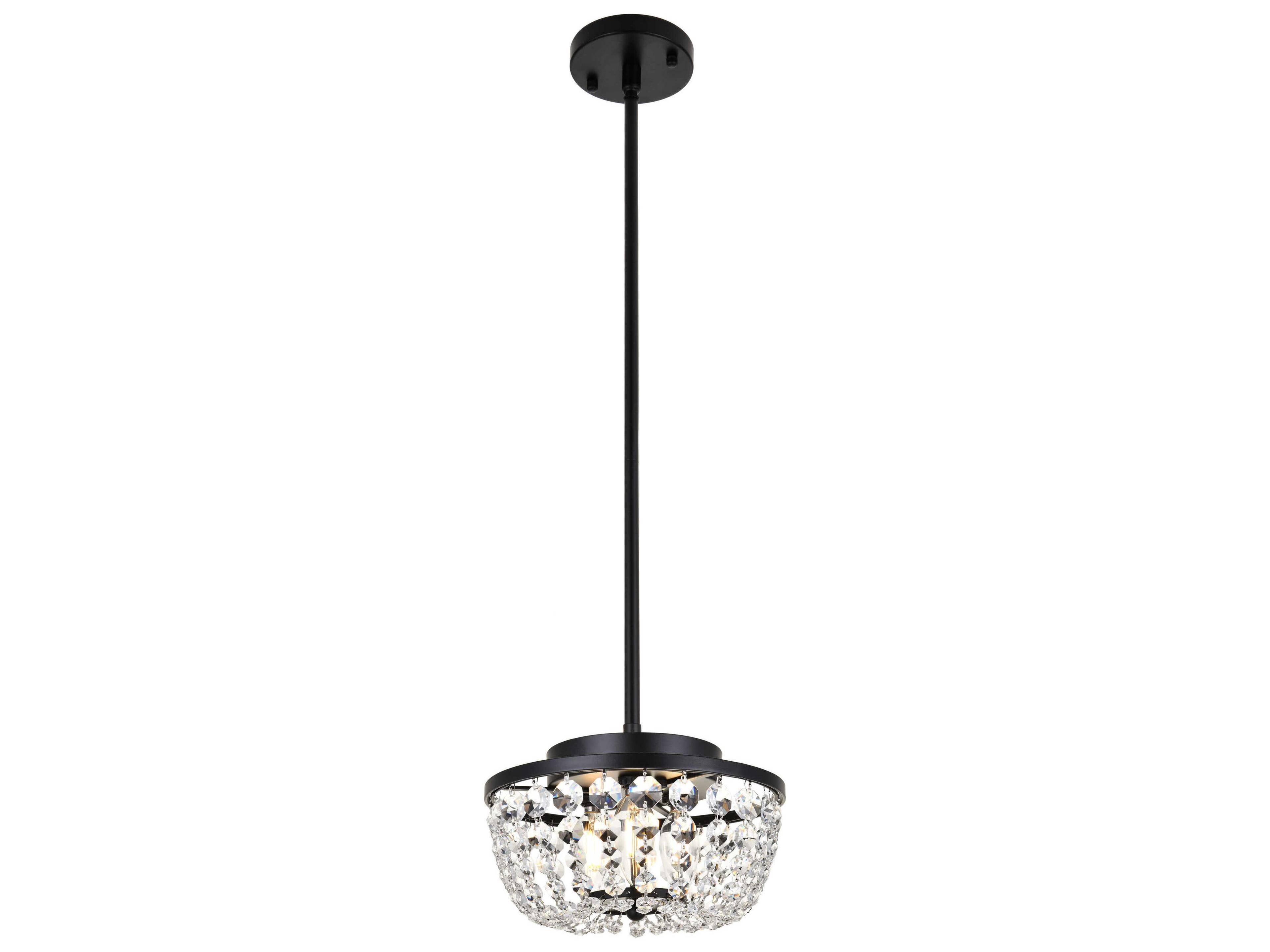 Gianna 3-Light Black Crystal Mini Pendant