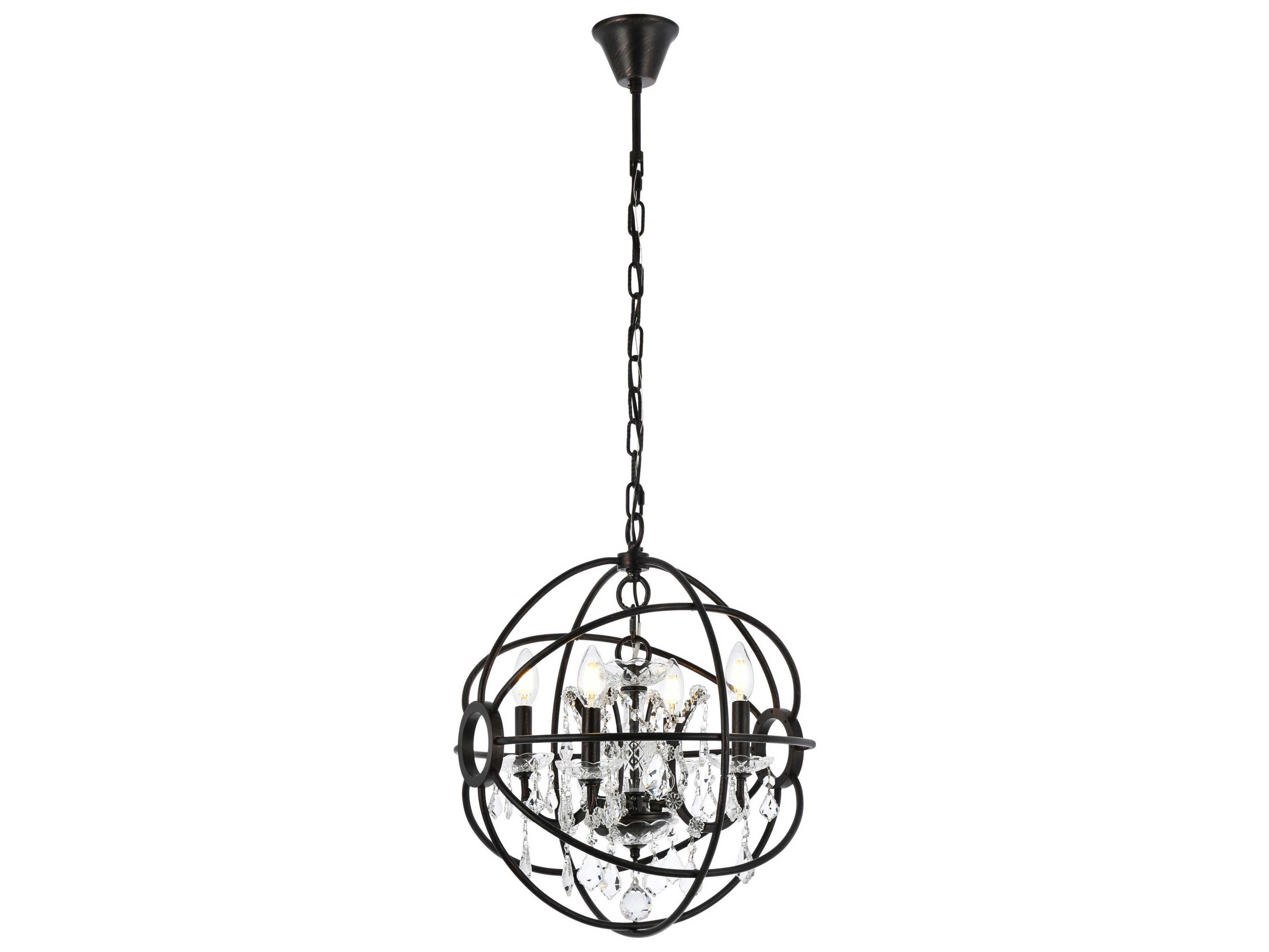 Geneva 4-Light Dark Bronze Candelabra Chandelier