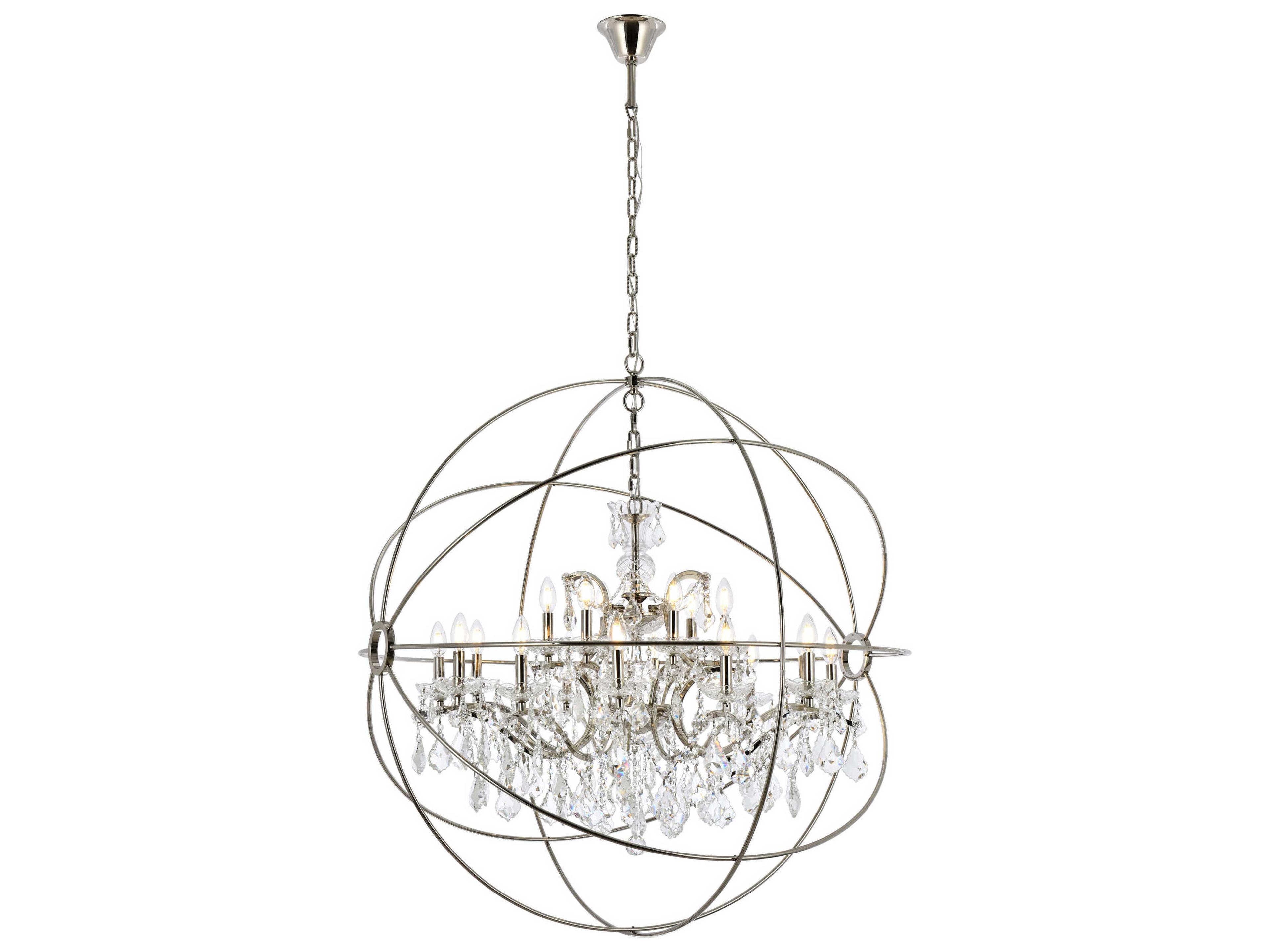 Urban 18-Light Polished Nickel Clear Crystal Candelabra Round Tiered Chandelier