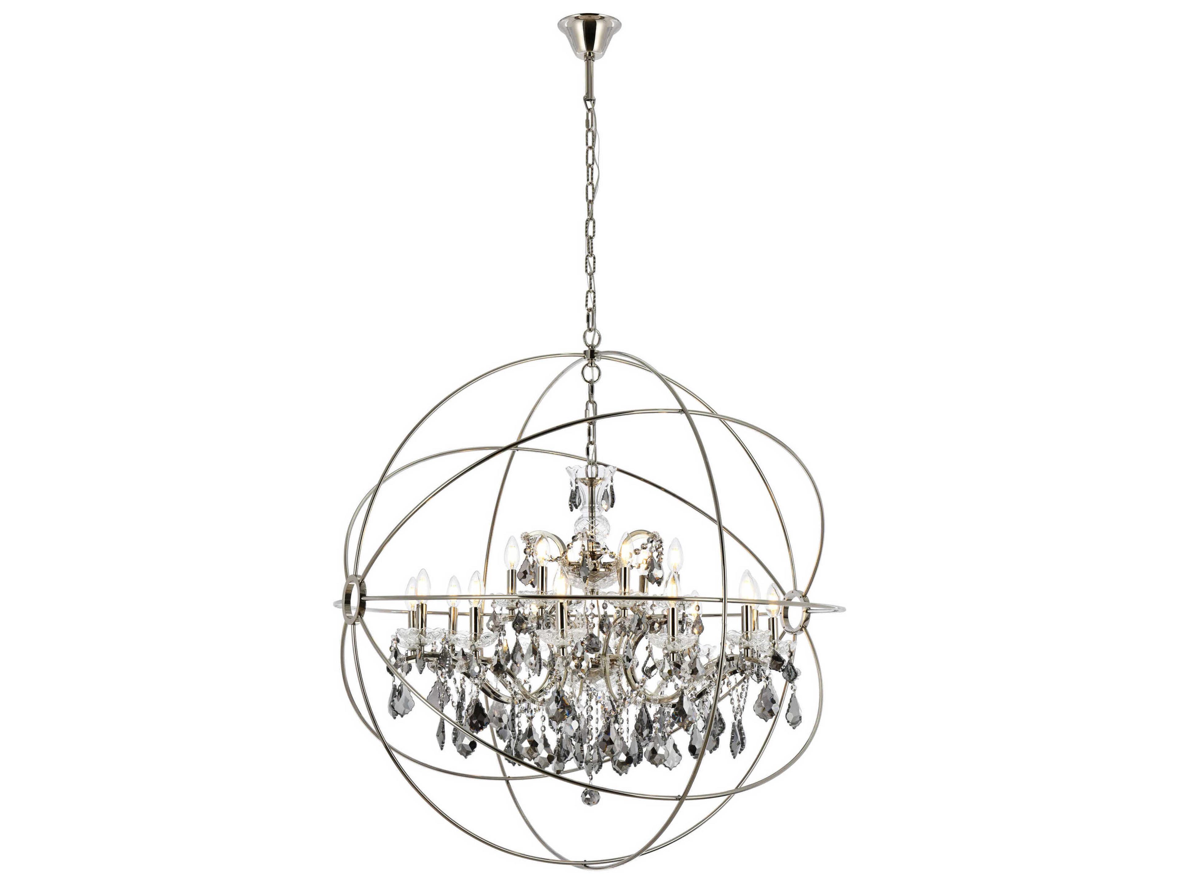 Geneva 18-Light Polished Nickel Crystal Candelabra Chandelier