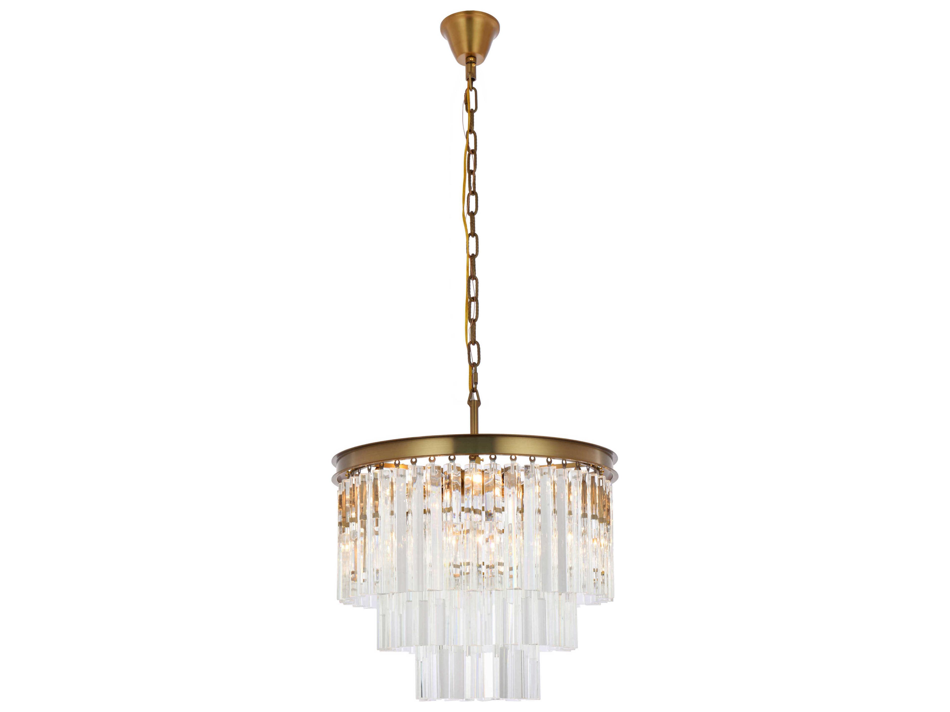 Elegant Lighting Sydney 9-Light Satin Gold Tiered Pendant