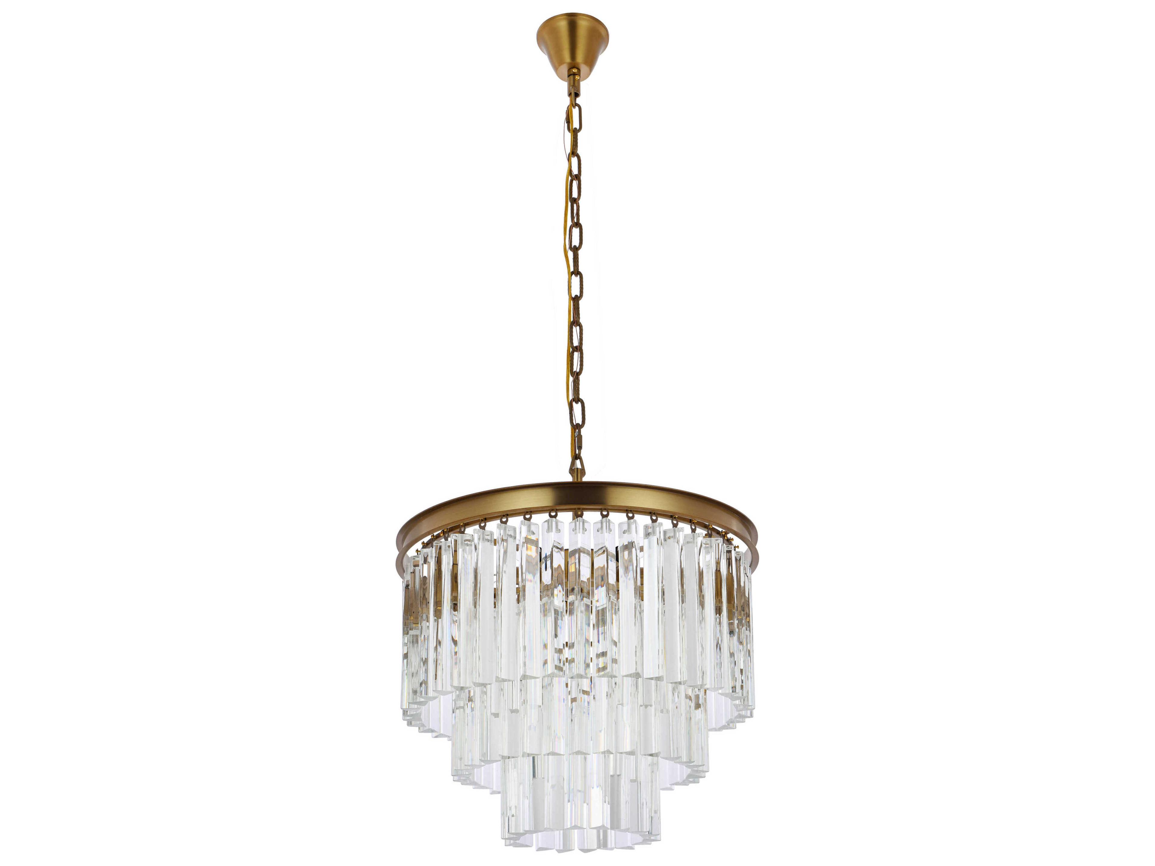 Elegant Lighting Sydney 9-Light Satin Gold Tiered Pendant