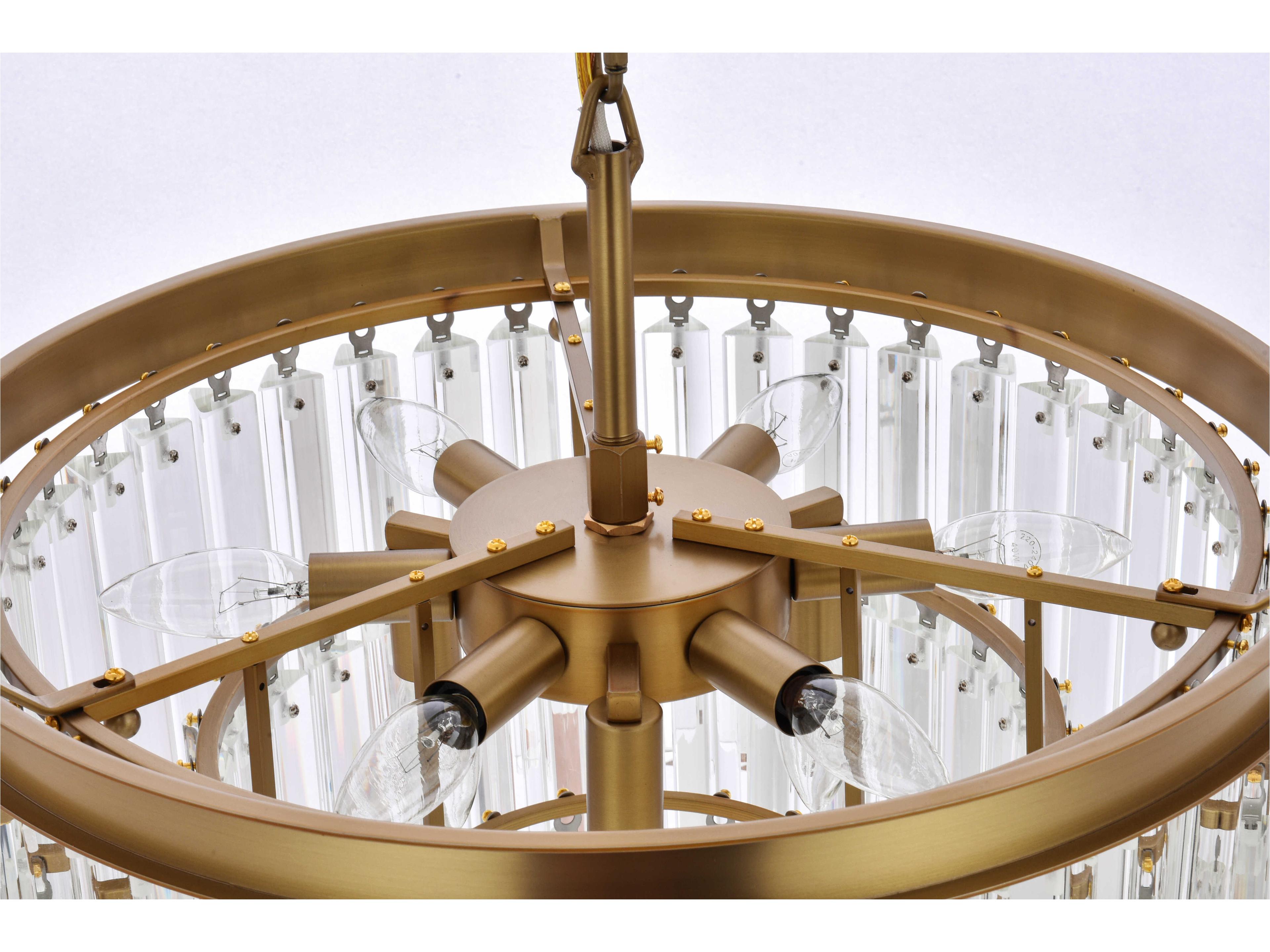 Elegant Lighting Sydney 9-Light Satin Gold Tiered Pendant