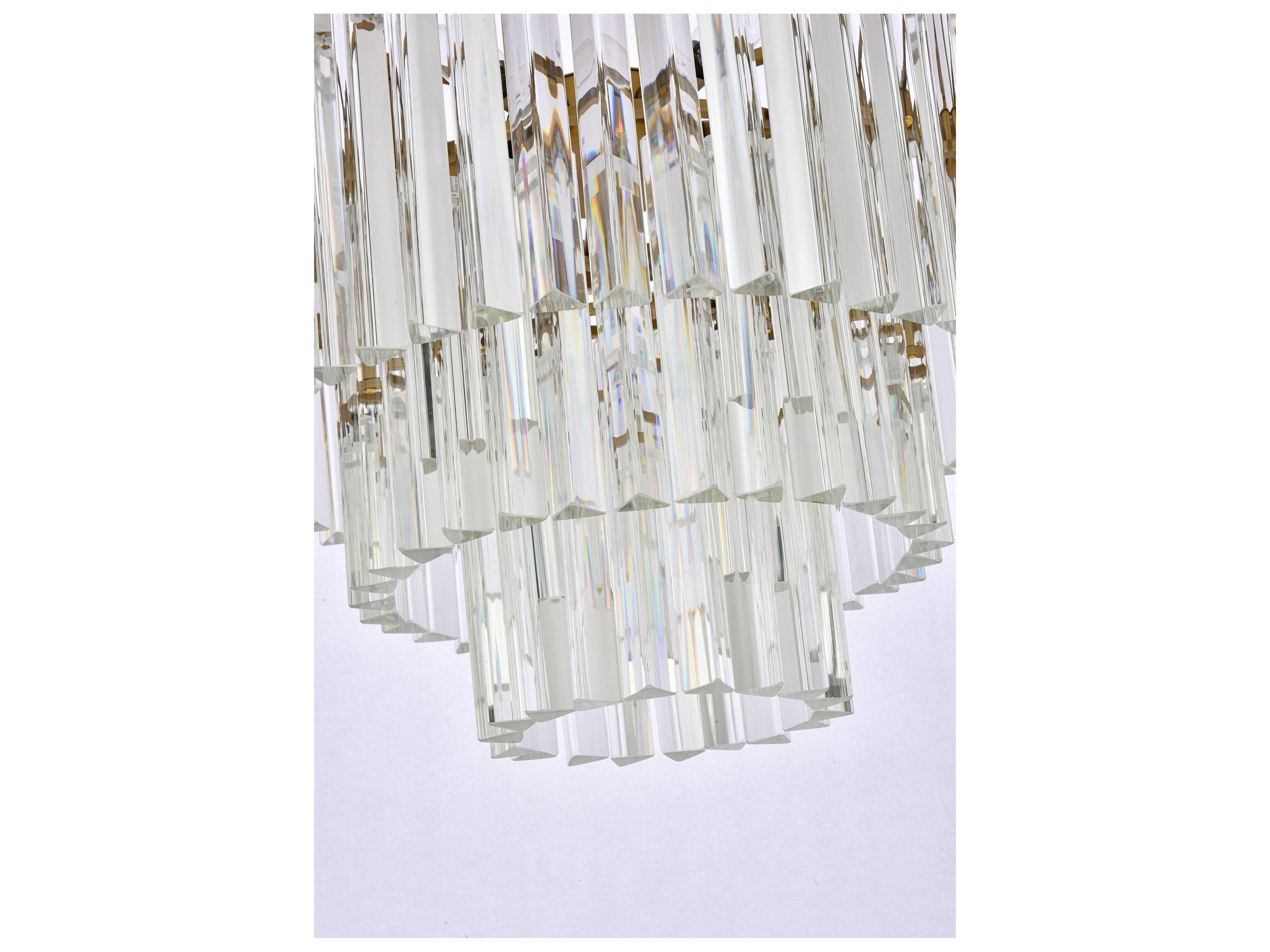 Elegant Lighting Sydney 9-Light Satin Gold Tiered Pendant