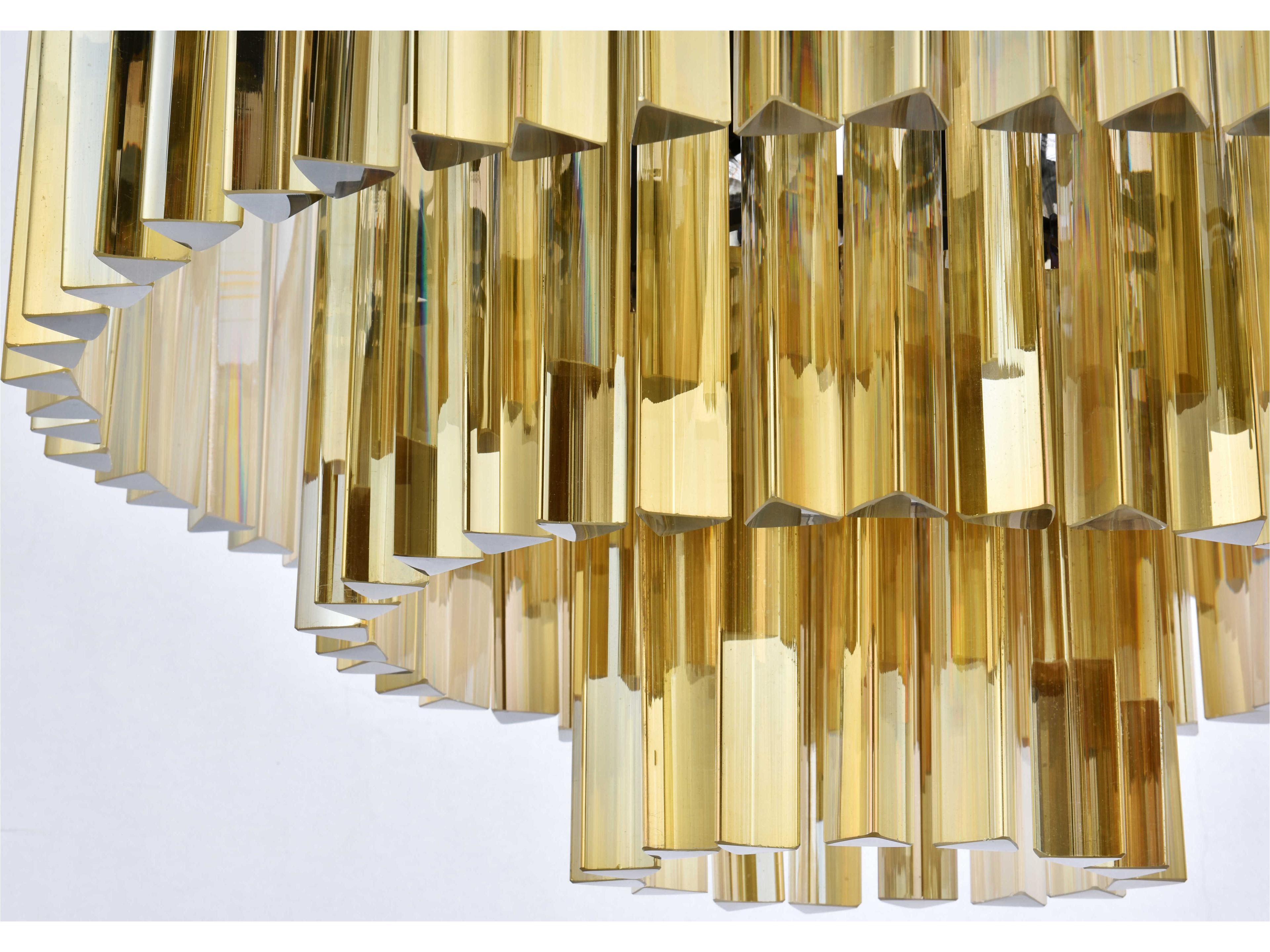 Elegant Lighting Sydney 9-Light Matte Black Gold Crystal Tiered Pendant