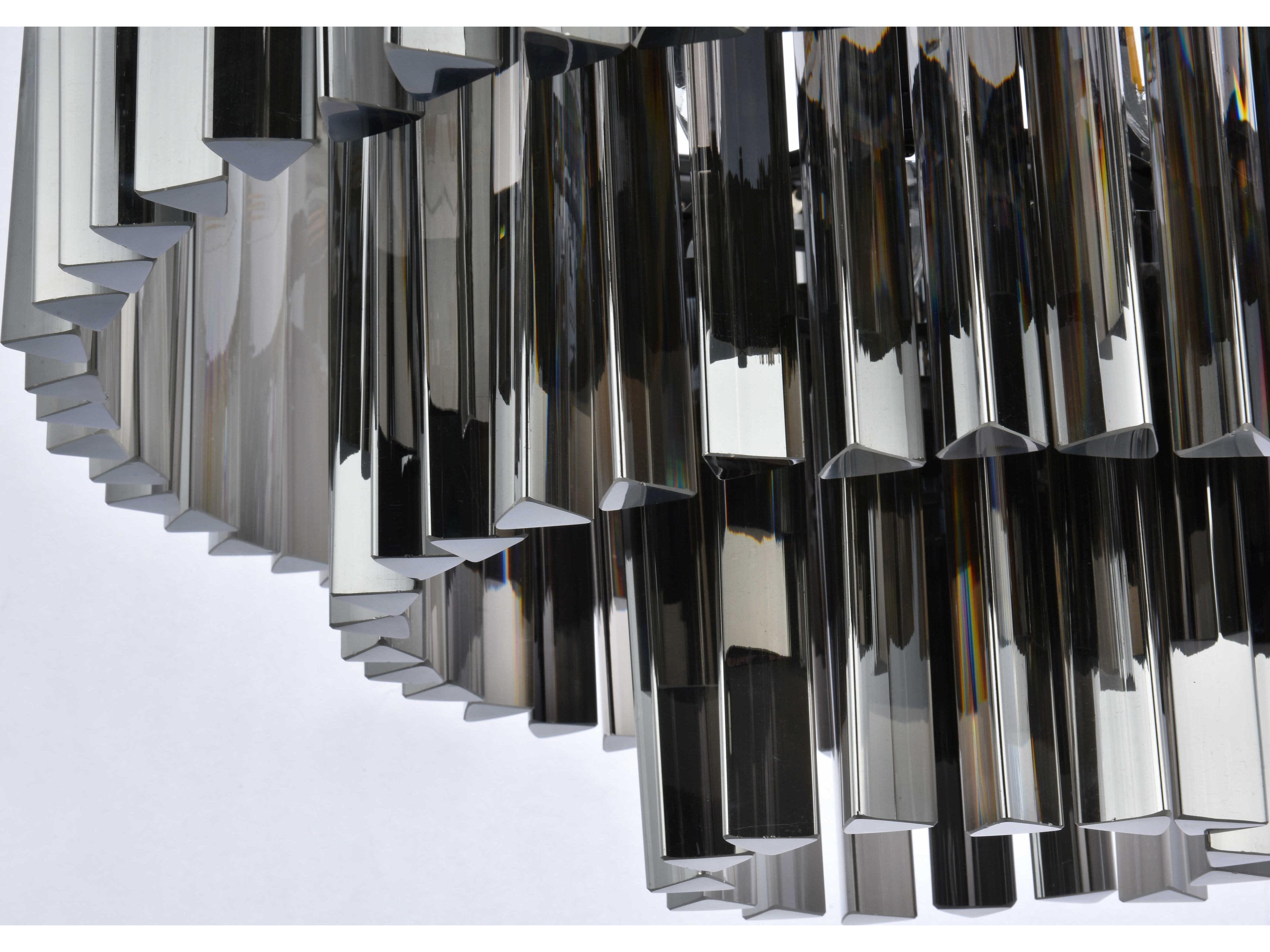 Elegant Lighting Sydney 9-Light Matte Black Silver Crystal Tiered Pendant