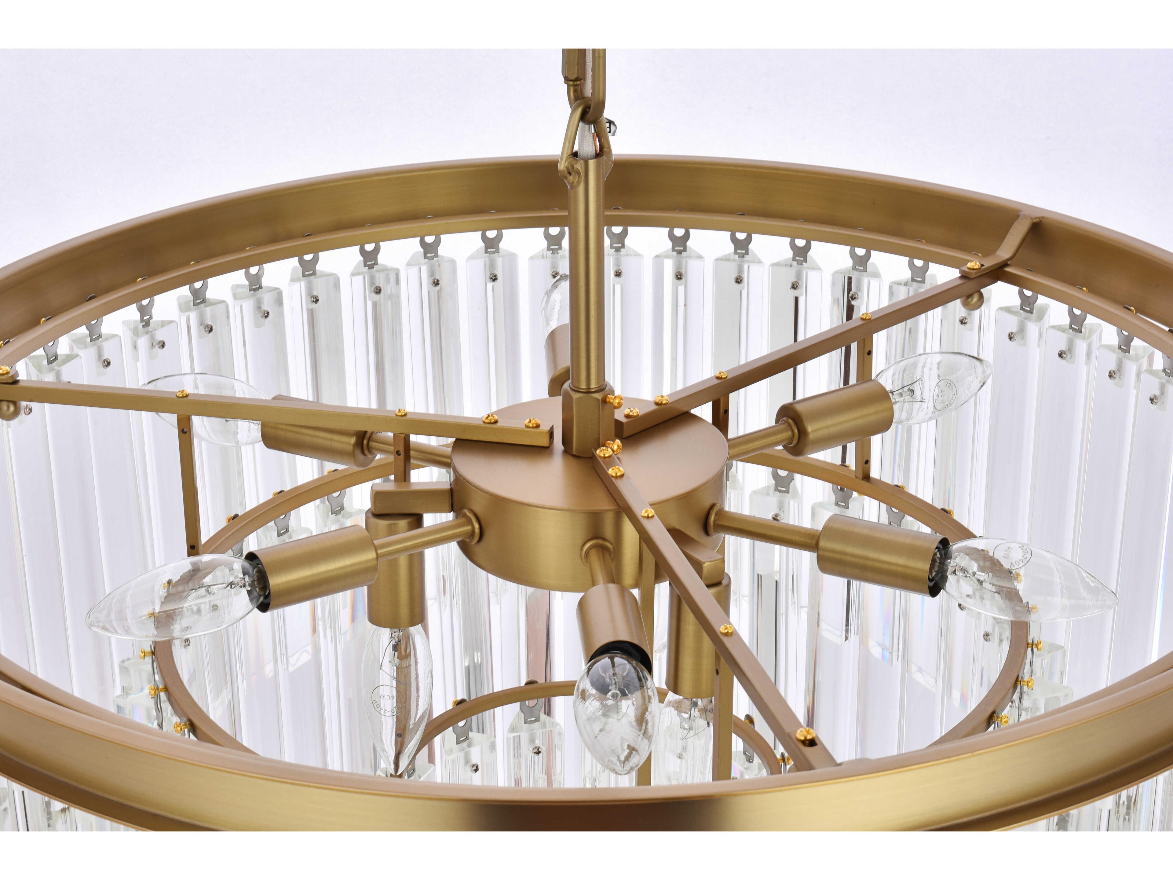 Elegant Lighting Sydney 9-Light Satin Gold Tiered Pendant