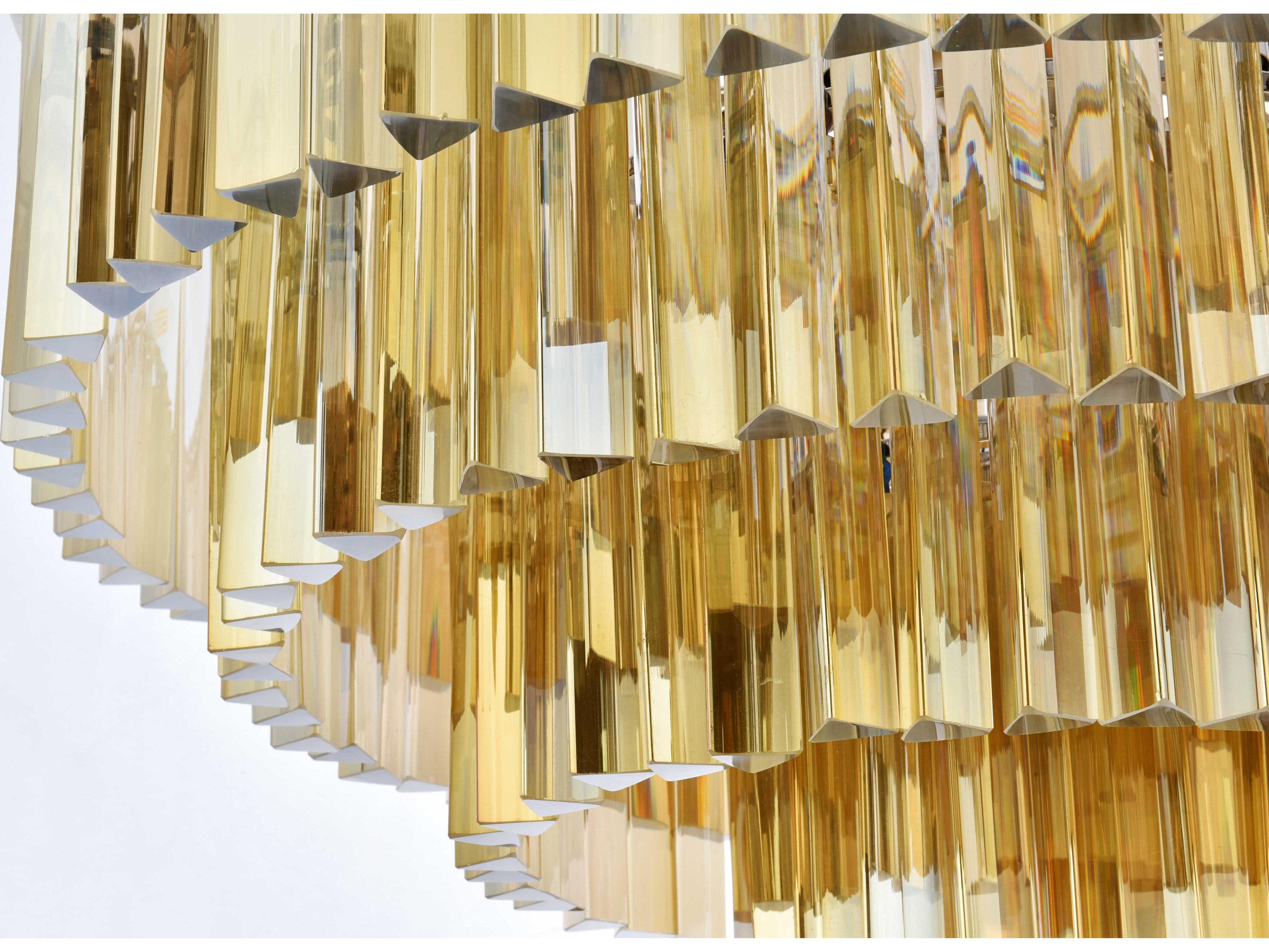 Elegant Lighting Sydney 17-Light Polished Nickel Gold Crystal Tiered Pendant