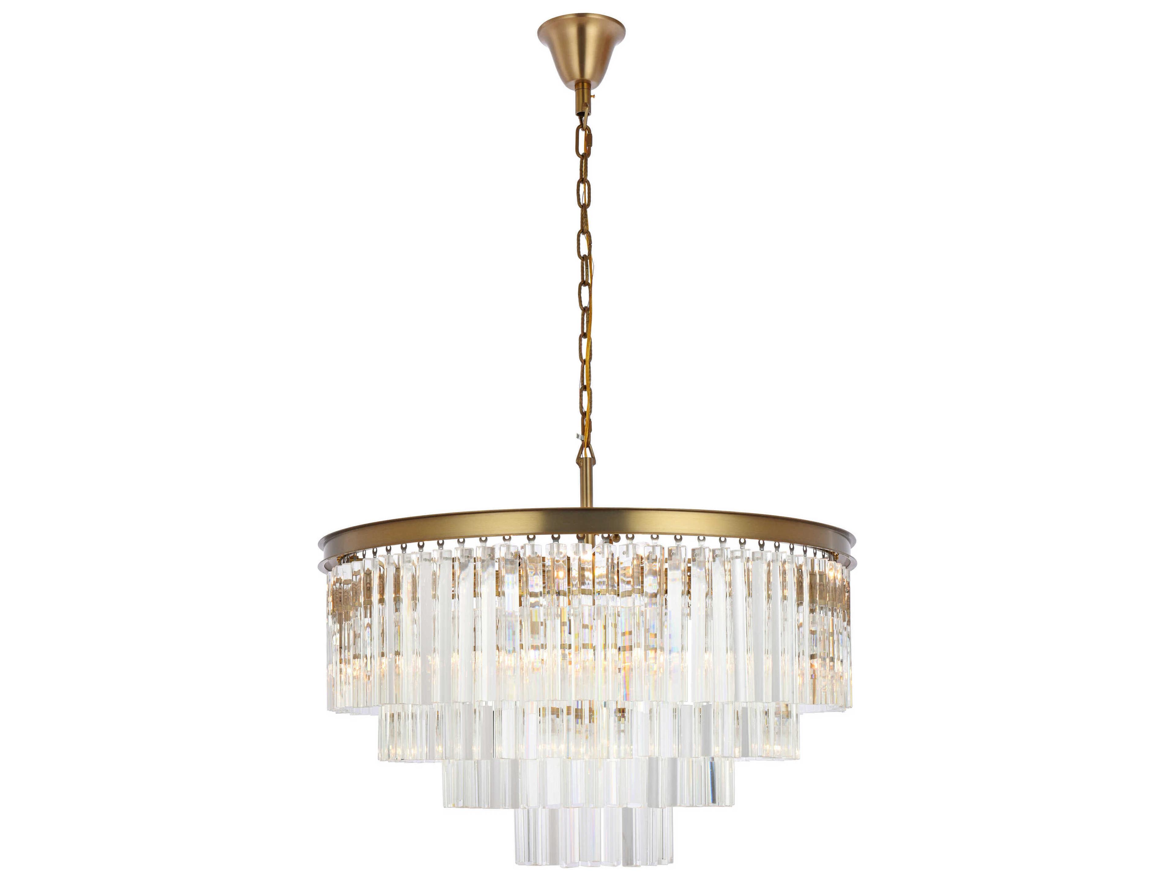 Elegant Lighting Sydney 17-Light Satin Gold Tiered Pendant
