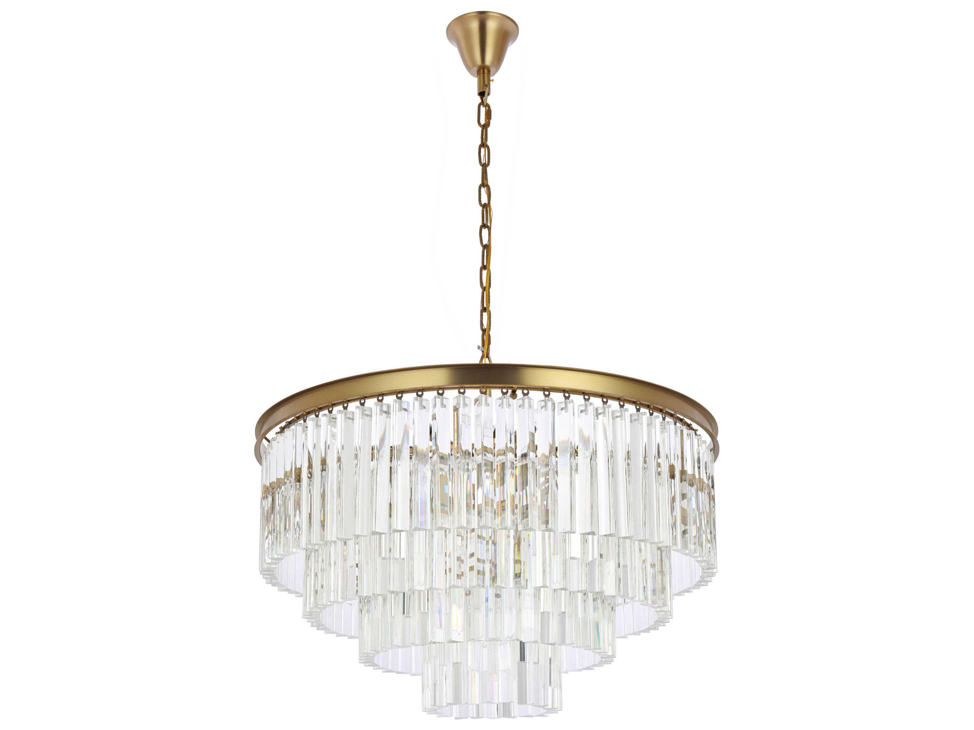 Elegant Lighting Sydney 17-Light Satin Gold Tiered Pendant
