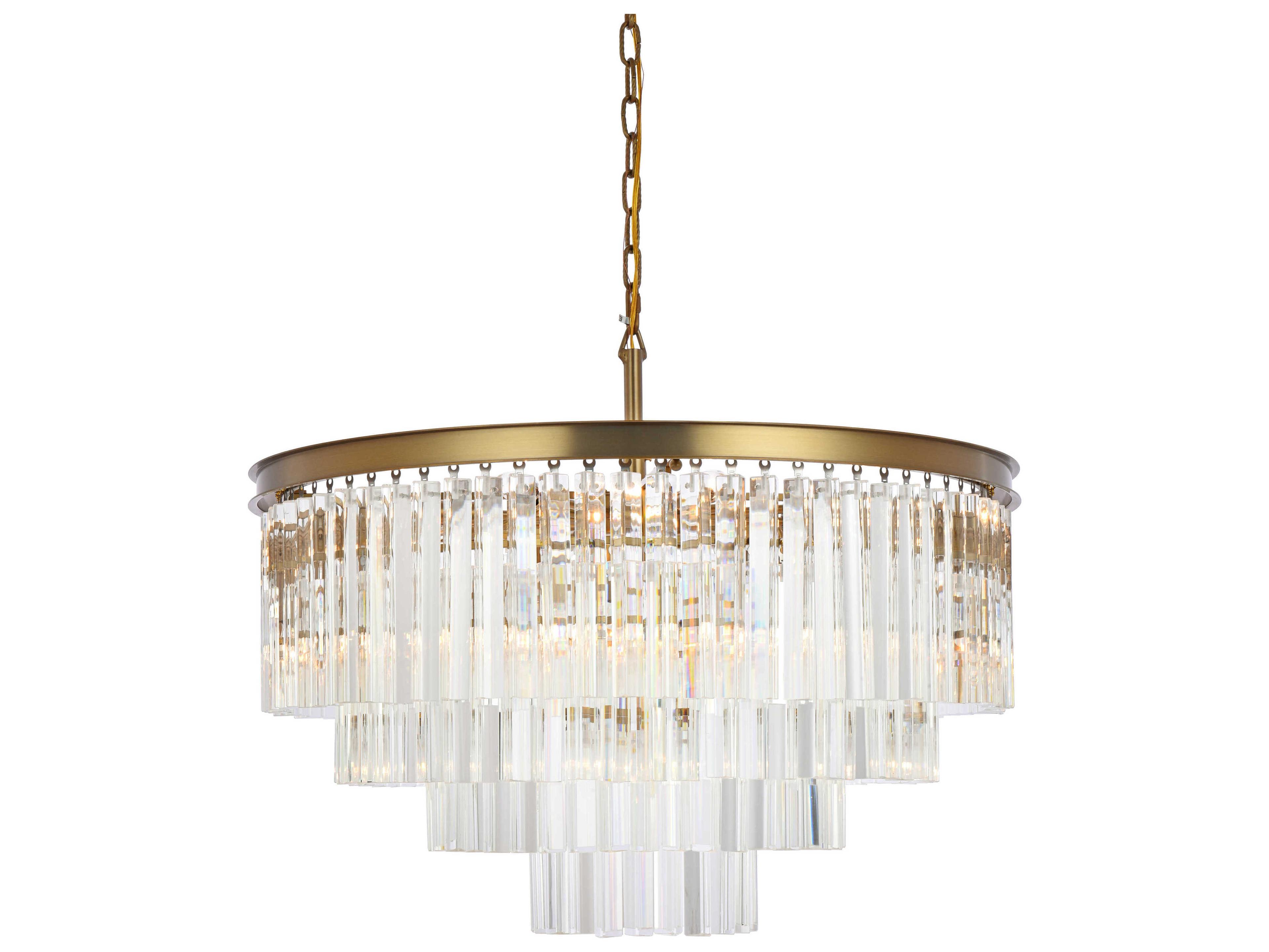 Elegant Lighting Sydney 17-Light Satin Gold Tiered Pendant