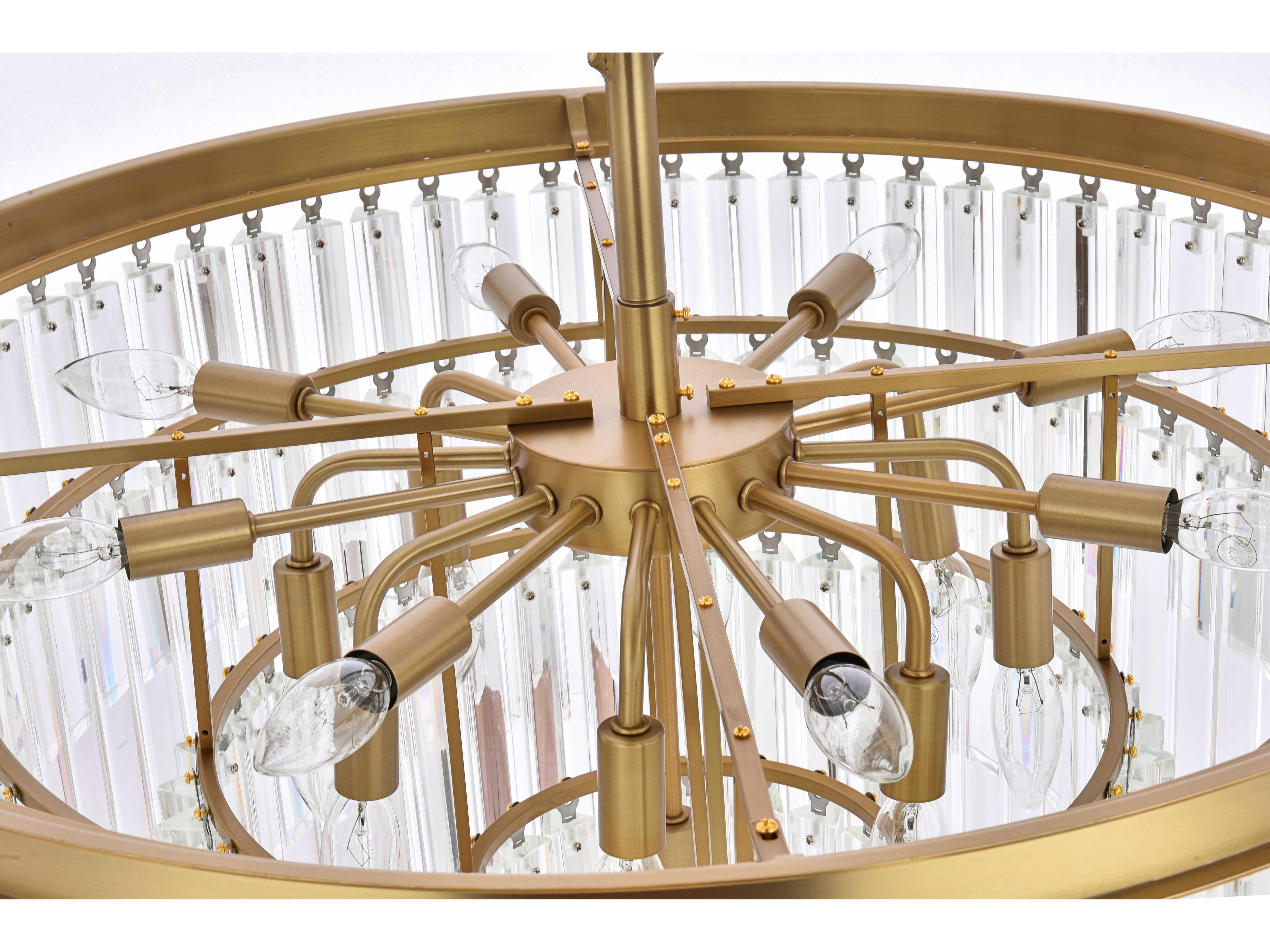 Elegant Lighting Sydney 17-Light Satin Gold Tiered Pendant