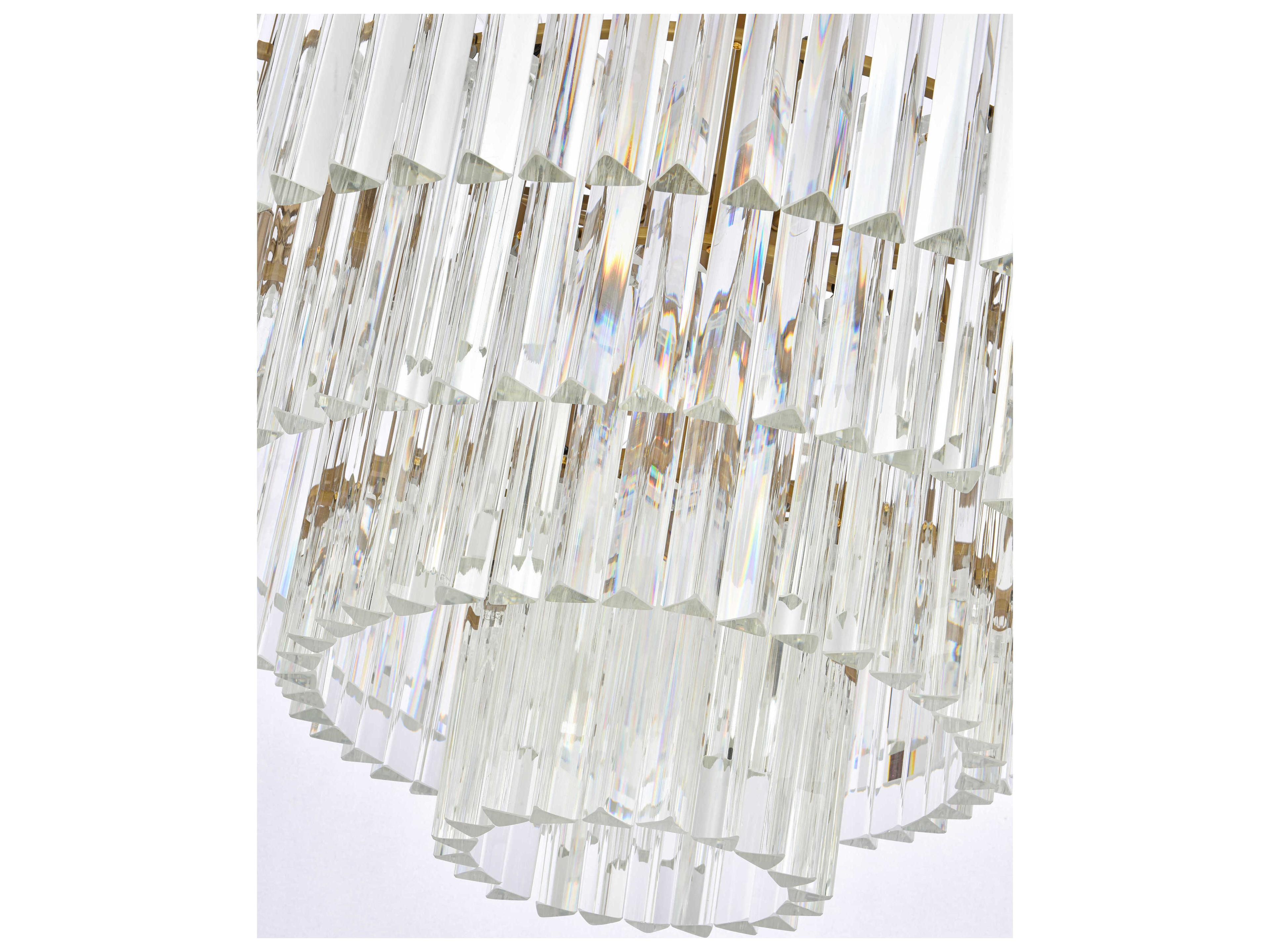 Elegant Lighting Sydney 17-Light Satin Gold Tiered Pendant