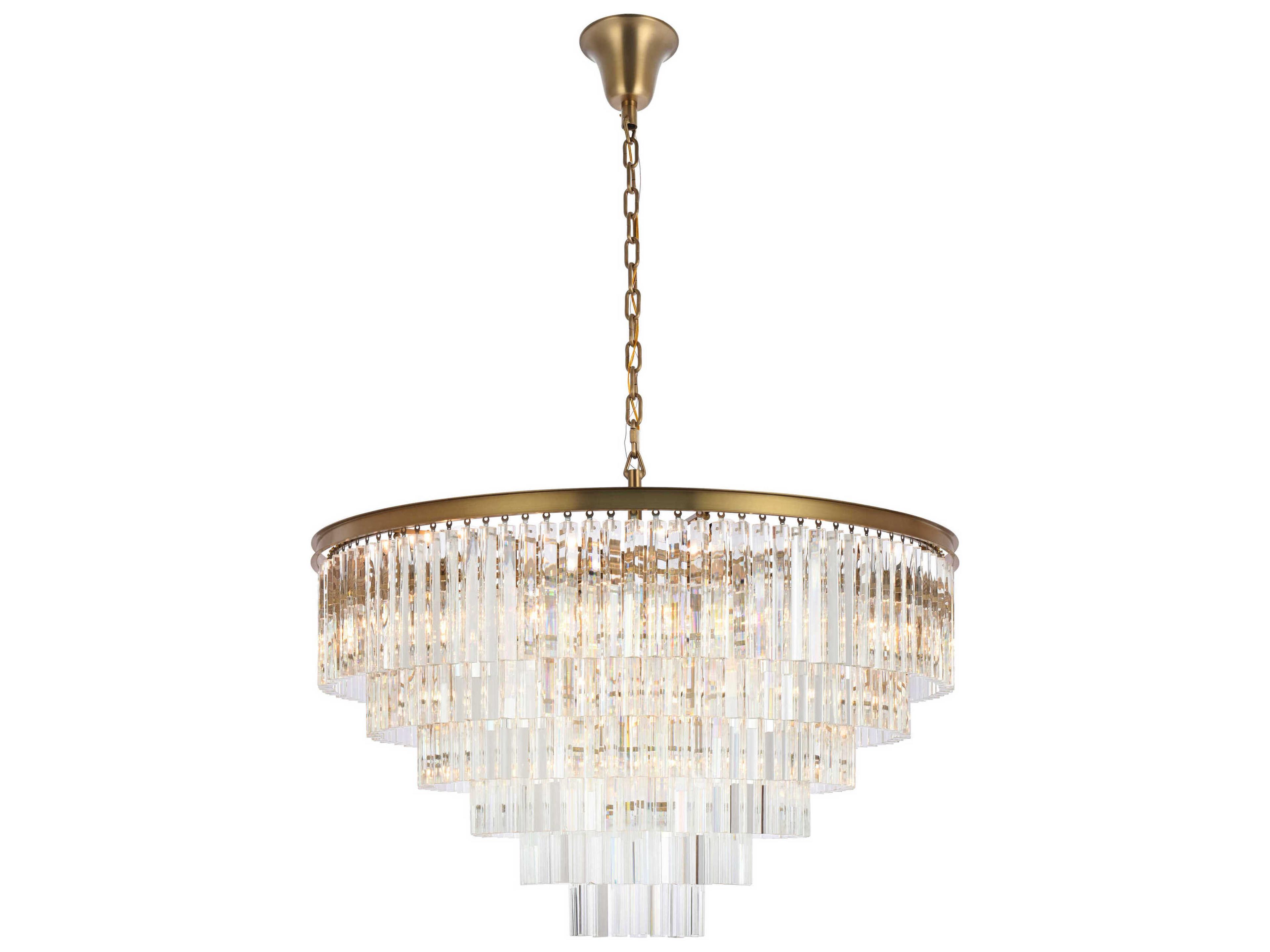 Sydney 33-Light Satin Gold Tiered Pendant