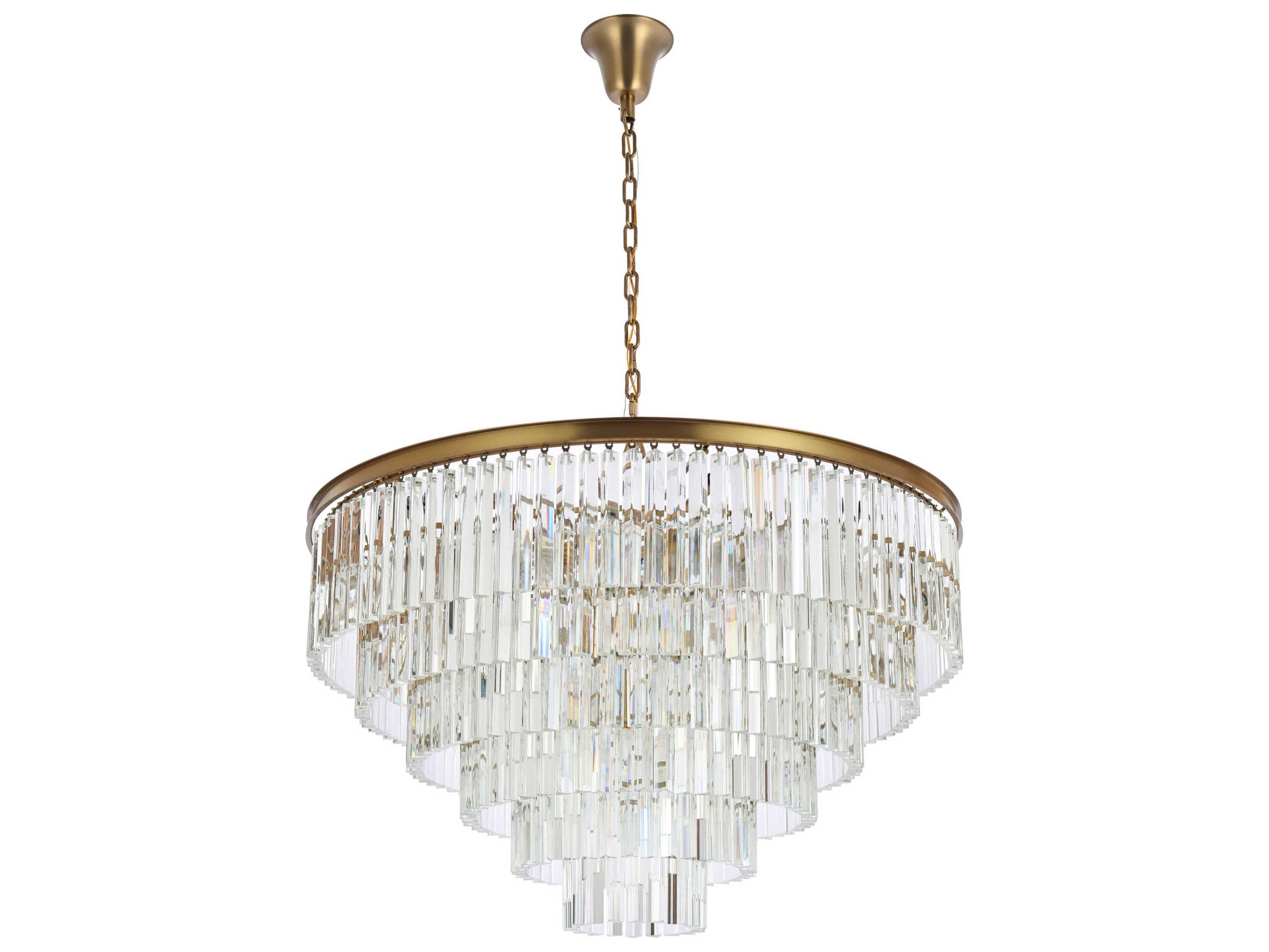 Elegant Lighting Sydney 33-Light Satin Gold Tiered Pendant