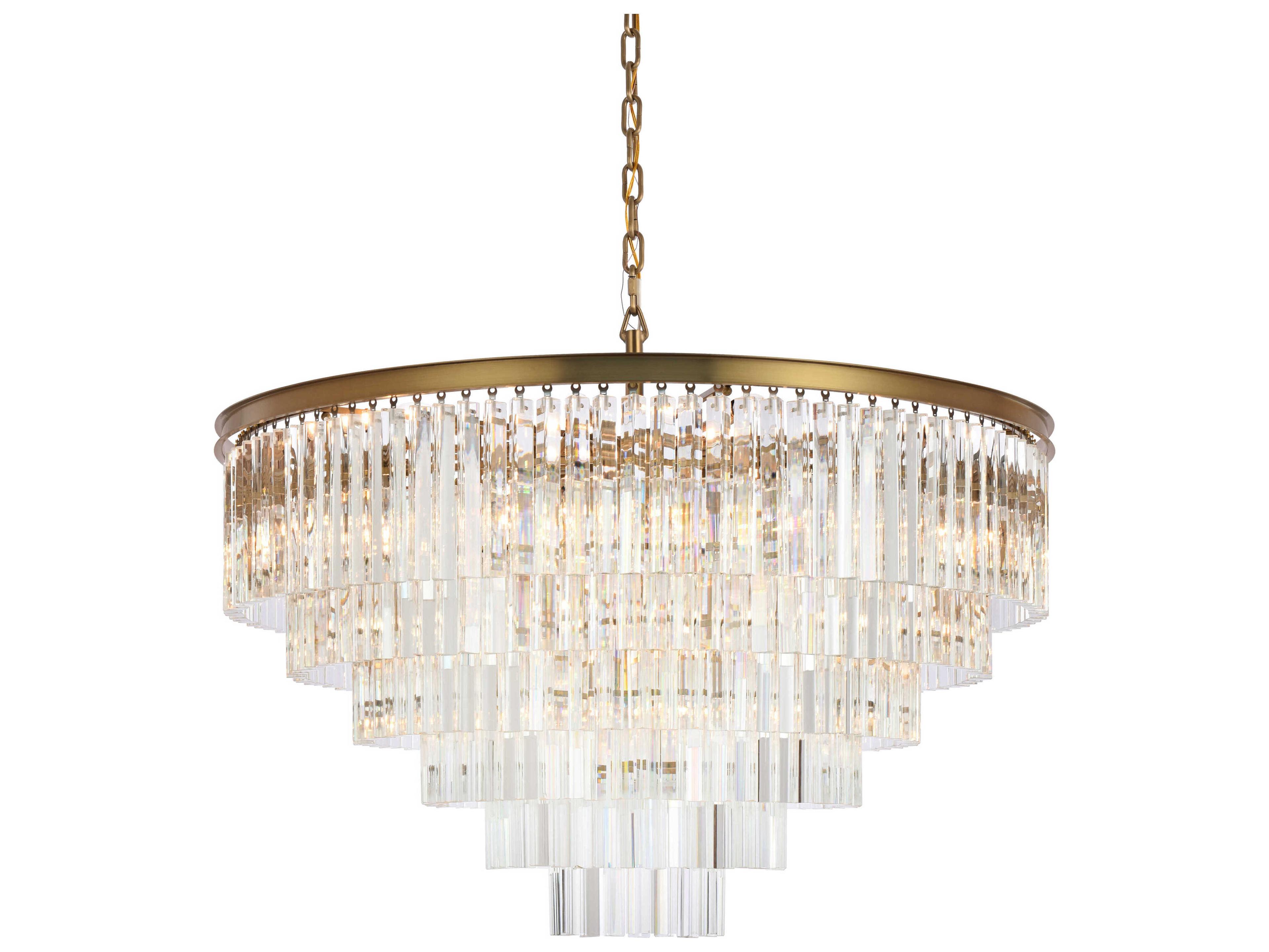 Elegant Lighting Sydney 33-Light Satin Gold Tiered Pendant