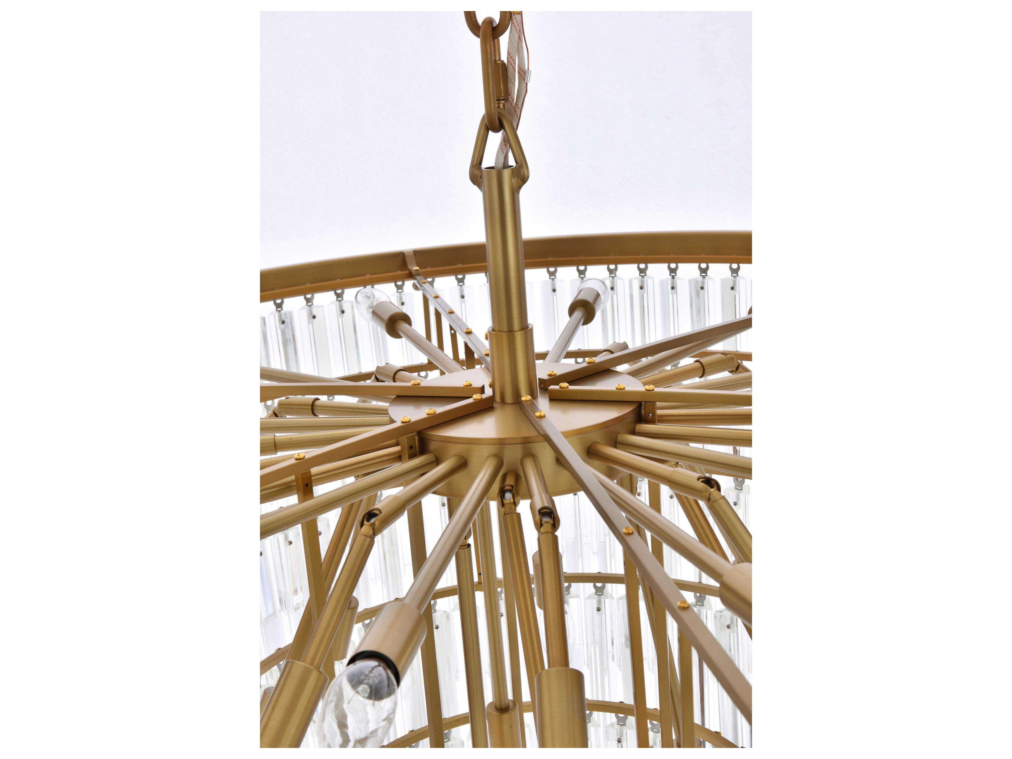 Elegant Lighting Sydney 33-Light Satin Gold Tiered Pendant