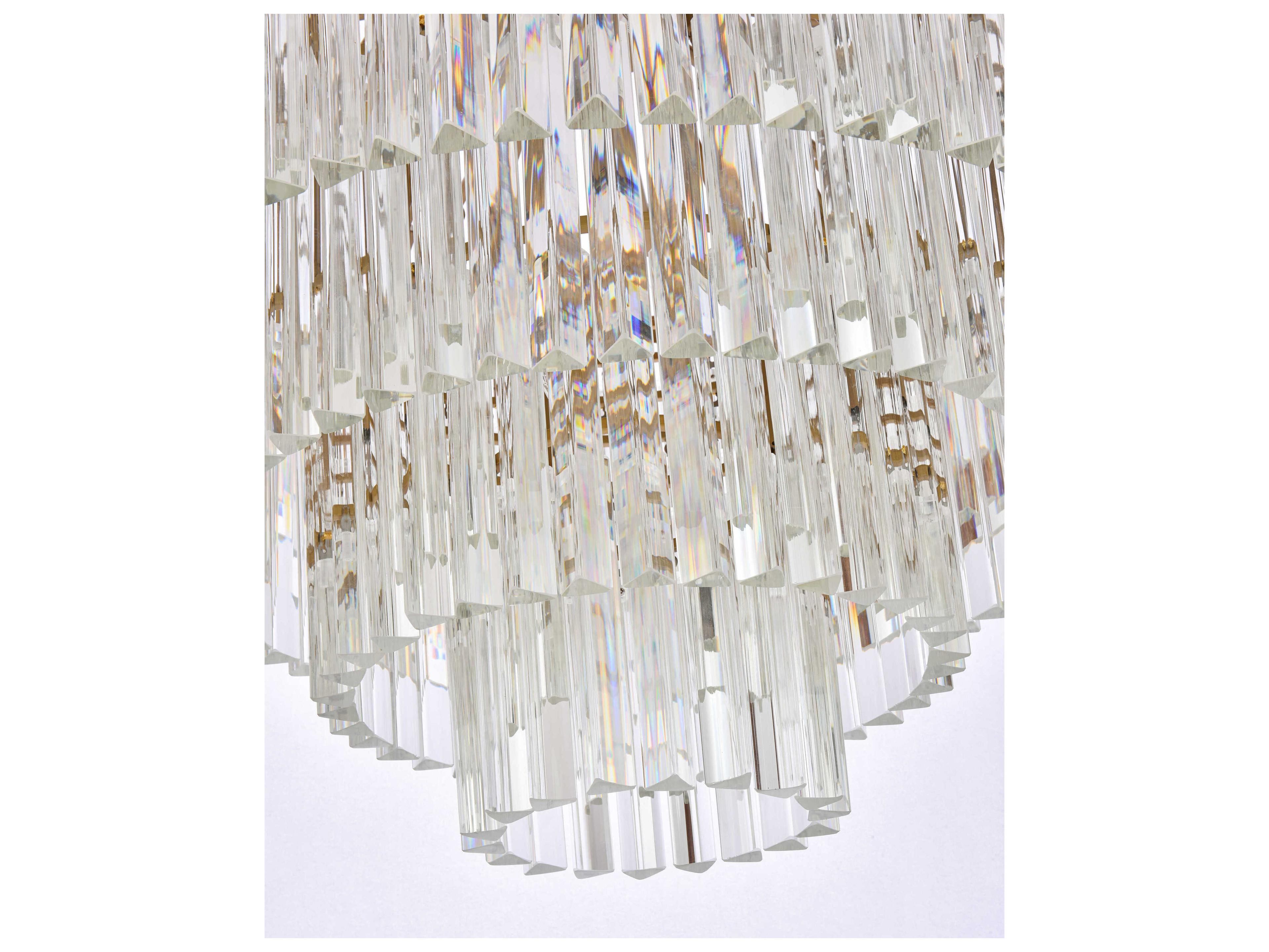 Elegant Lighting Sydney 33-Light Satin Gold Tiered Pendant