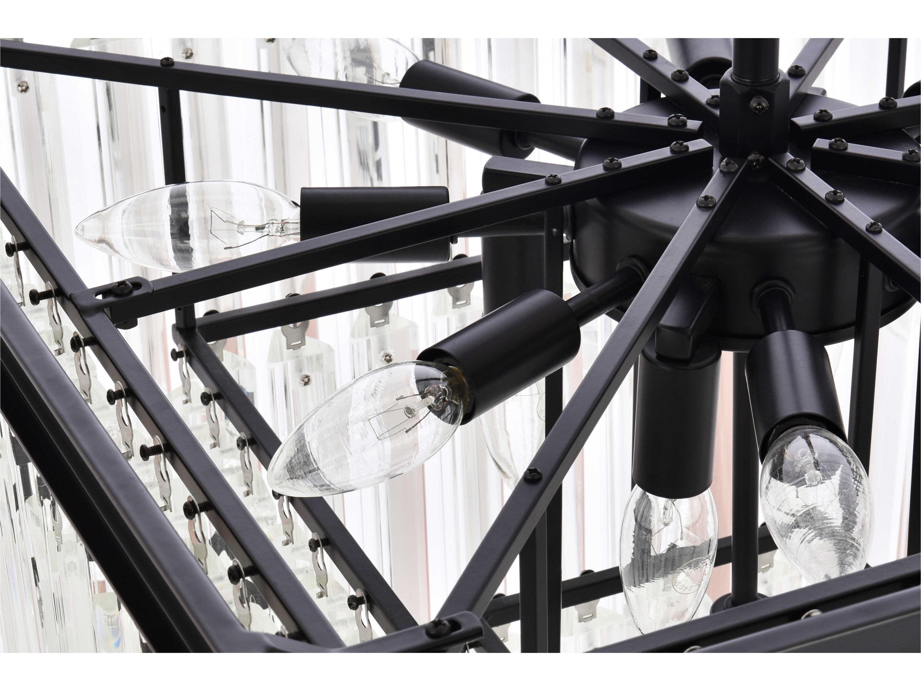 Elegant Lighting Sydney 13-Light Matte Black Tiered Pendant